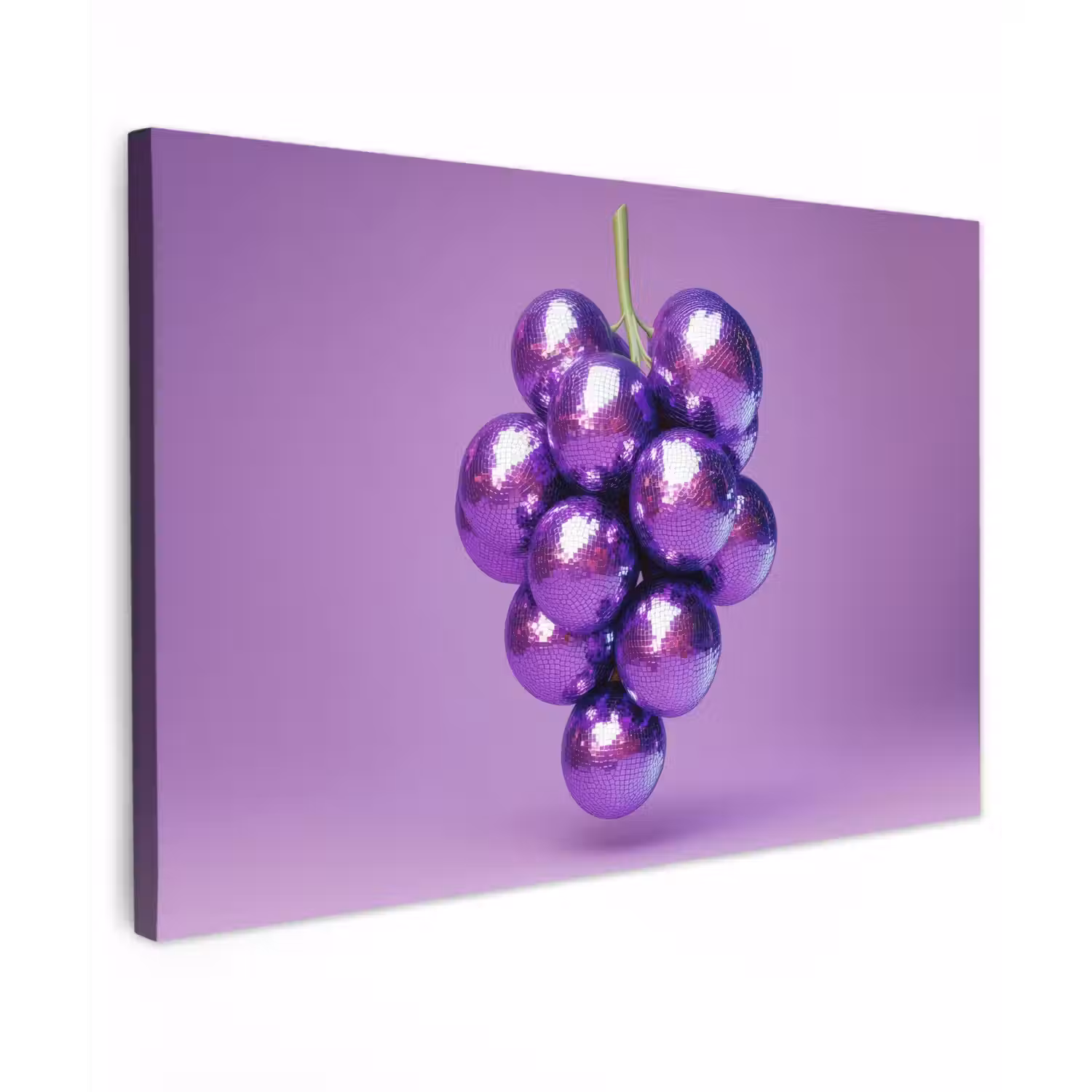Druif - Disco - Glitter - Paars Tuinposter op houten frame 2 cm dik klein -3d