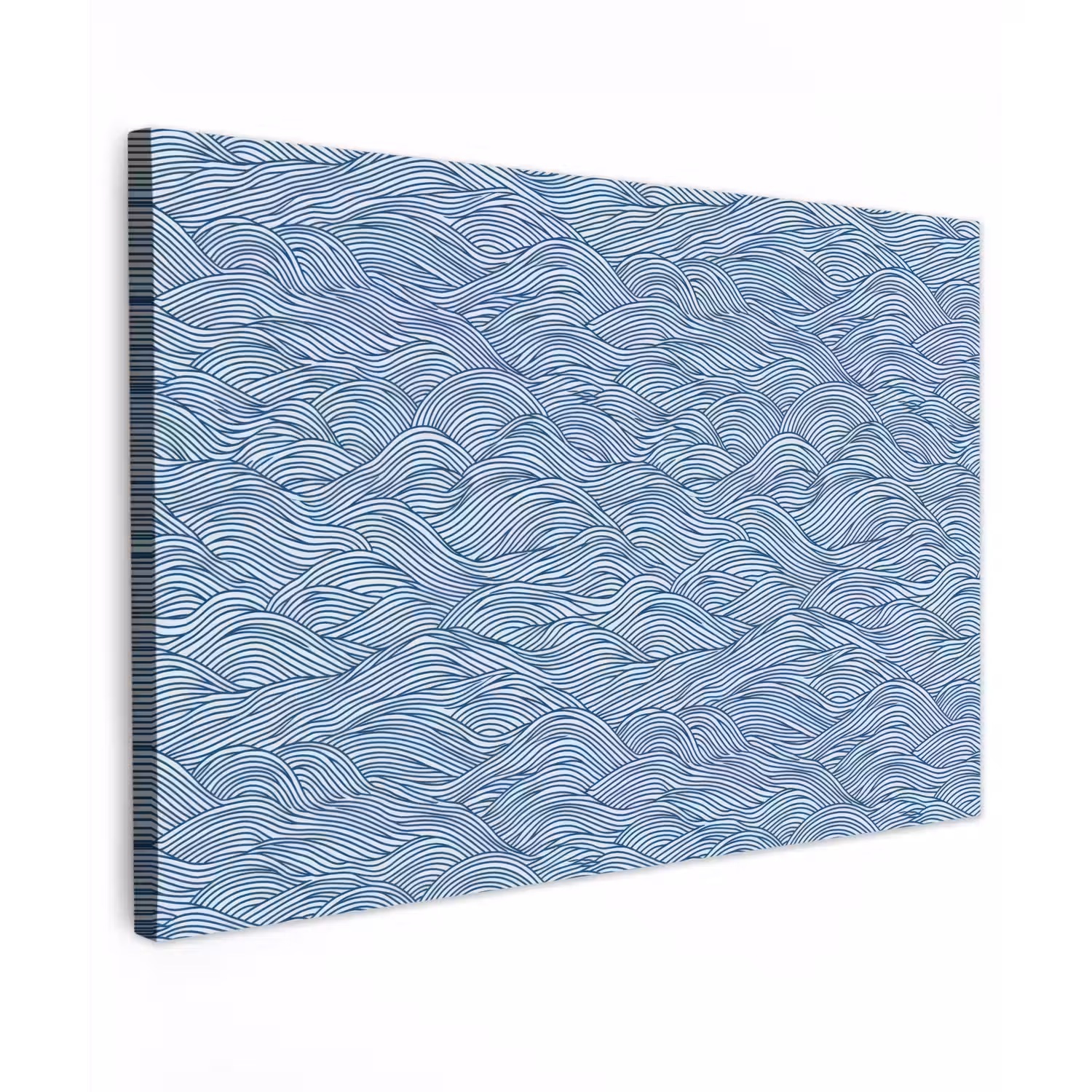 Golven - Ritmisch - Blauw Tuinposter op houten frame 2 cm dik klein 845 -3d