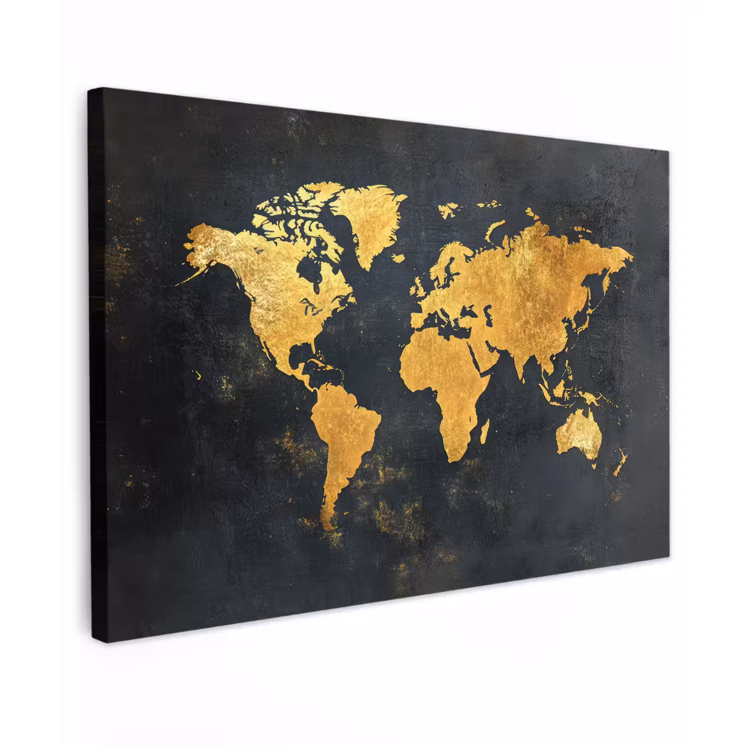 Wereldkaart - Ouderdom - Zwart Tuinposter op houten frame 2 cm dik klein -3d