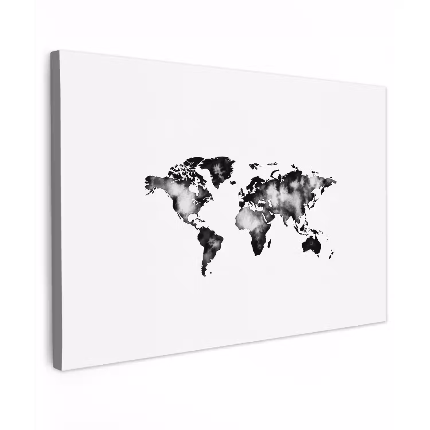 Wereldkaart - Minimalistisch Tuinposter op houten frame 2 cm dik klein -3d