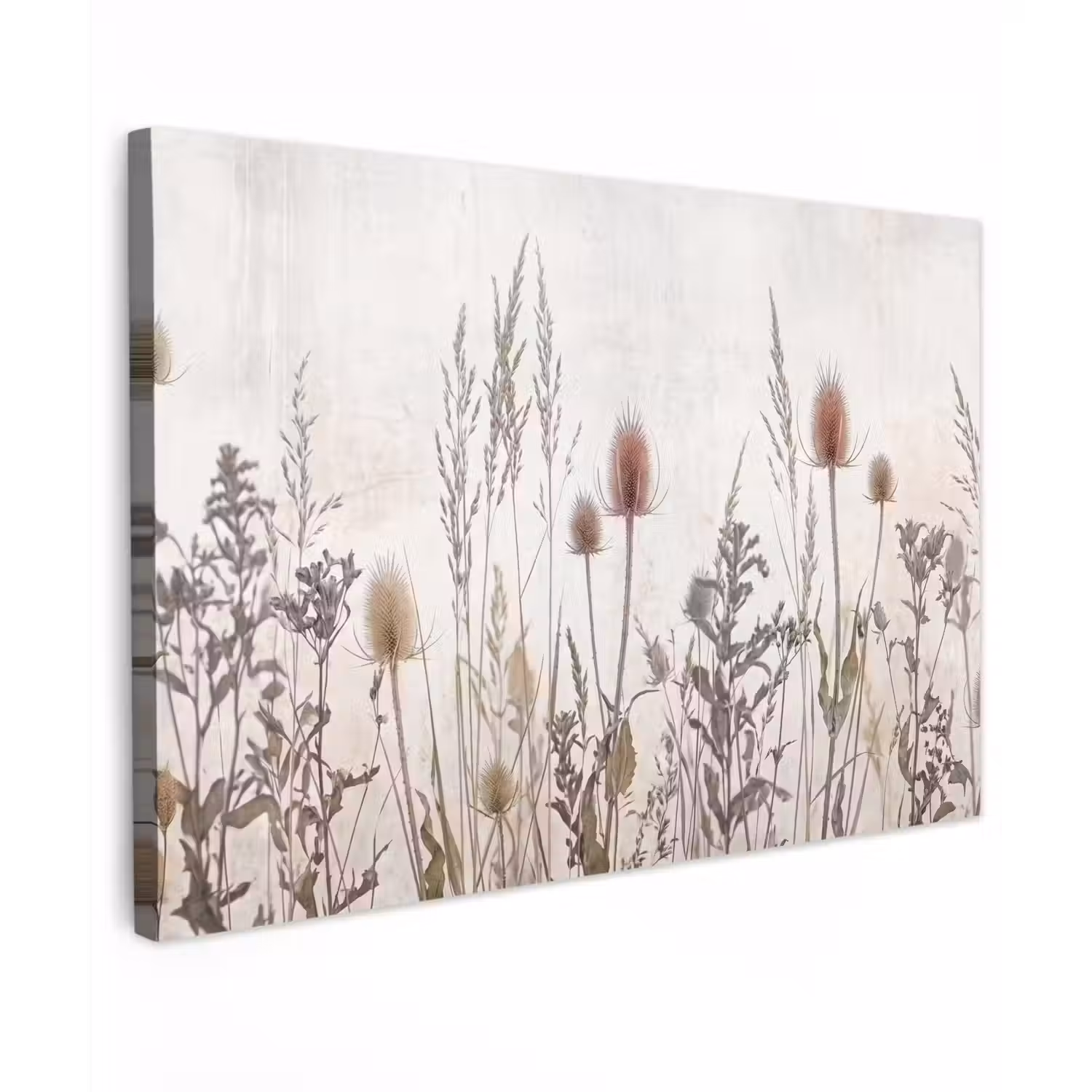 Weidebloemen - Design - Sepia Tuinposter op houten frame 2 cm dik klein -3d