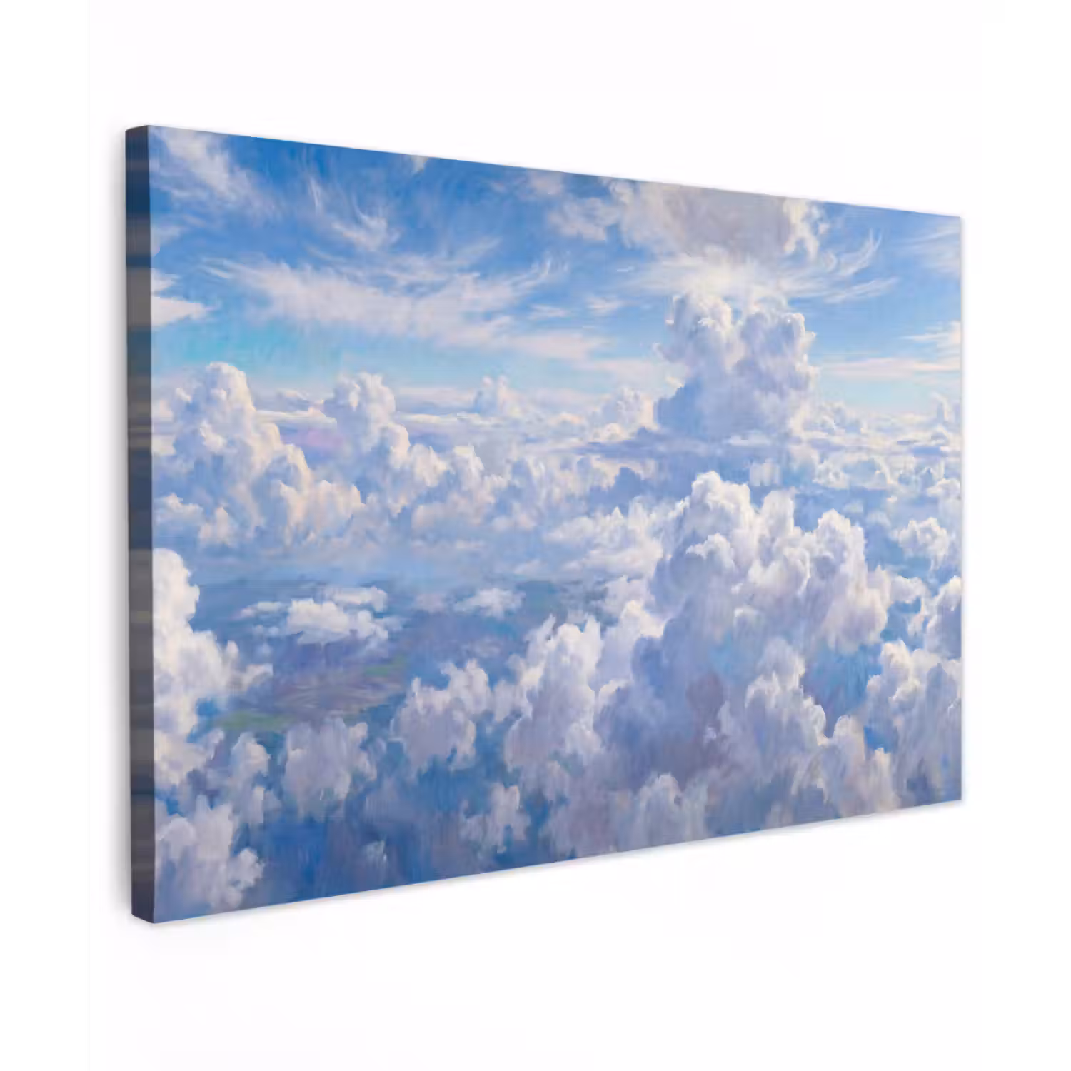 Wolken - Lucht - Natuur - Abstract - Blauw Tuinposter op houten frame 2 cm dik klein -3d