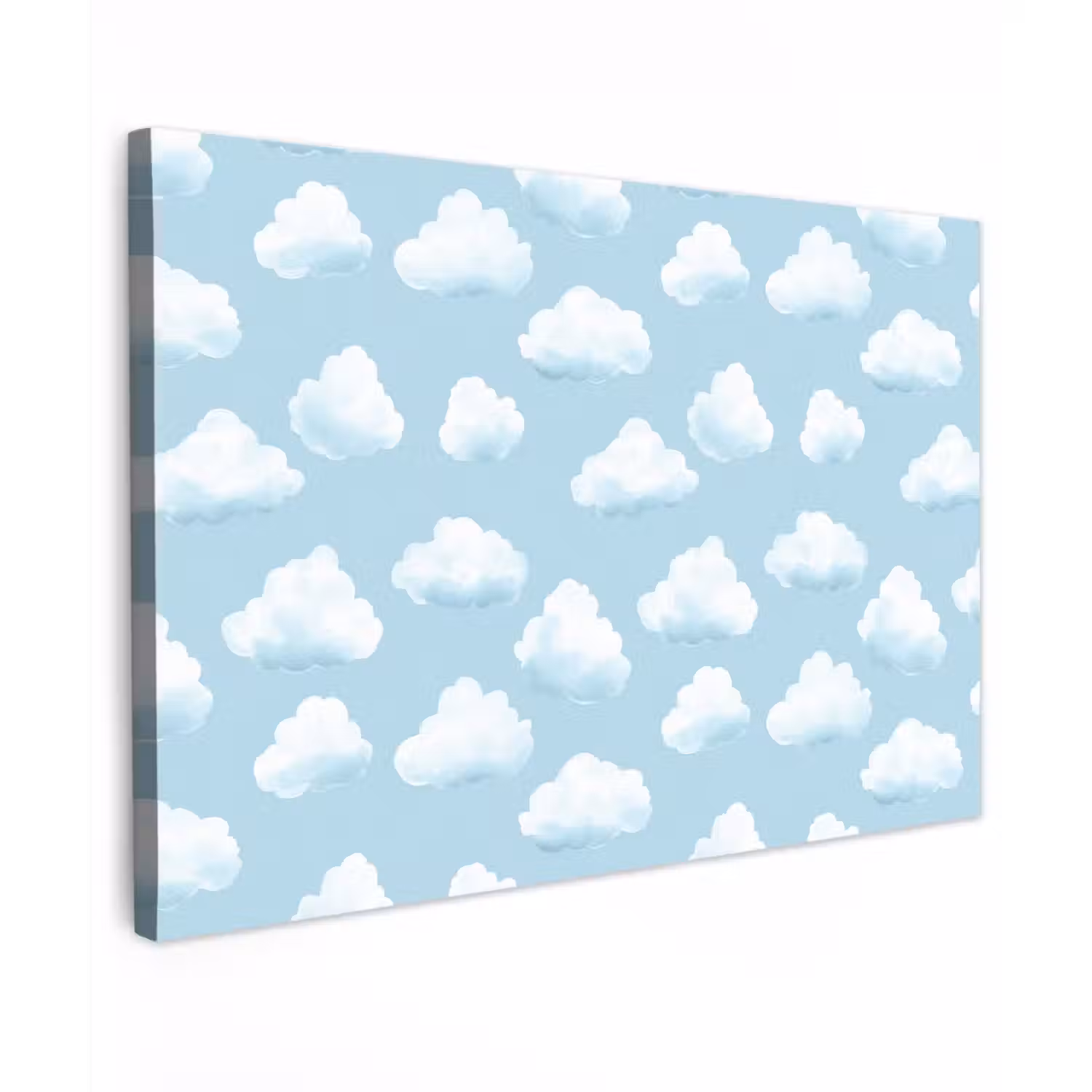Wolken - Illustratie - Blauw Tuinposter op houten frame 2 cm dik klein 845 -3d