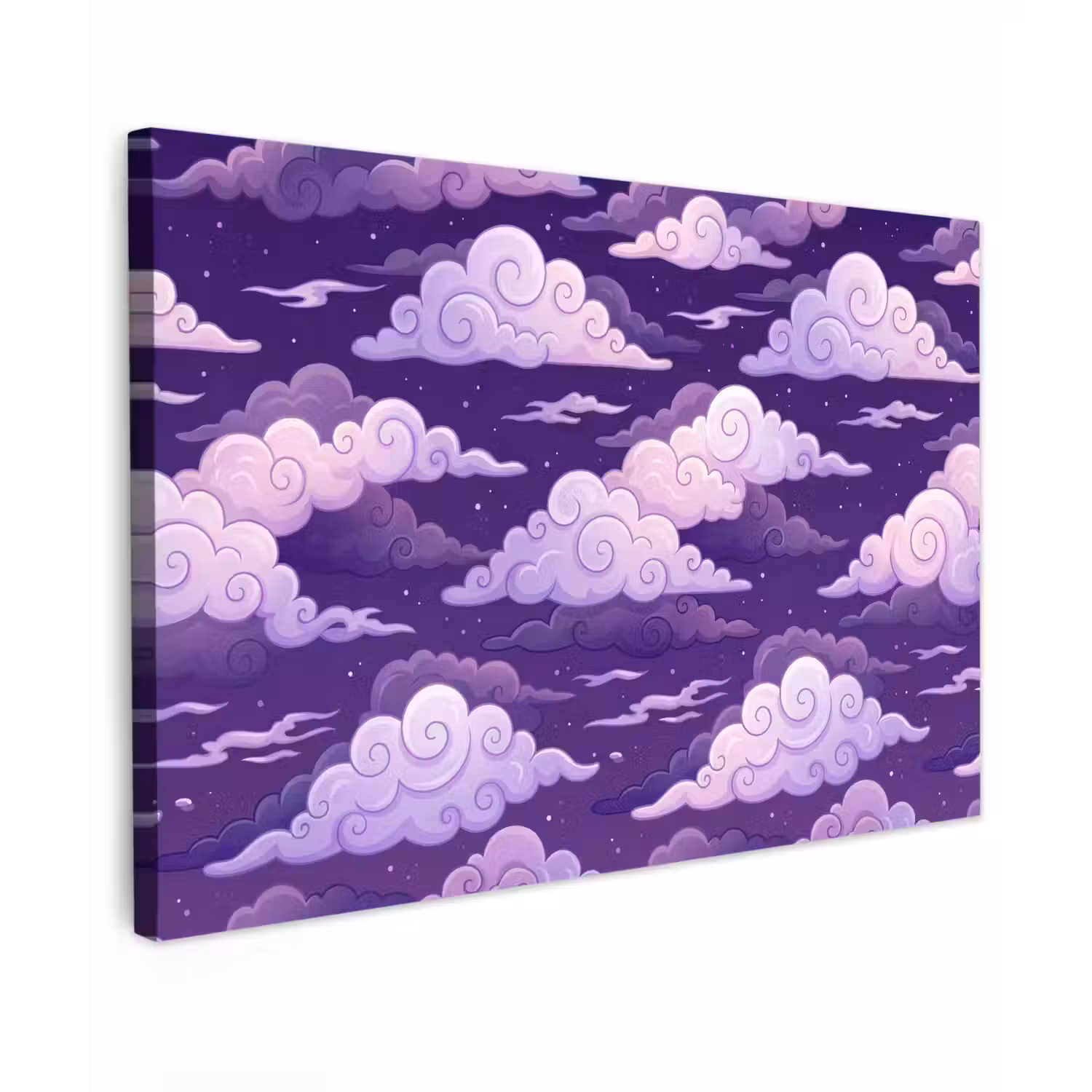 Wolken - Nacht - Natuur - Abstract - Paars Tuinposter op houten frame 2 cm dik klein -3d