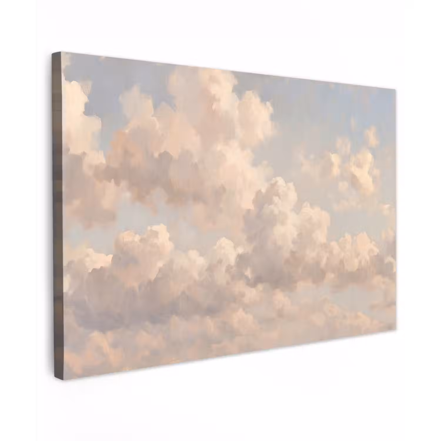 Wolken - Zacht - Natuur - Klassiek - Beige Tuinposter op houten frame 2 cm dik klein -3d