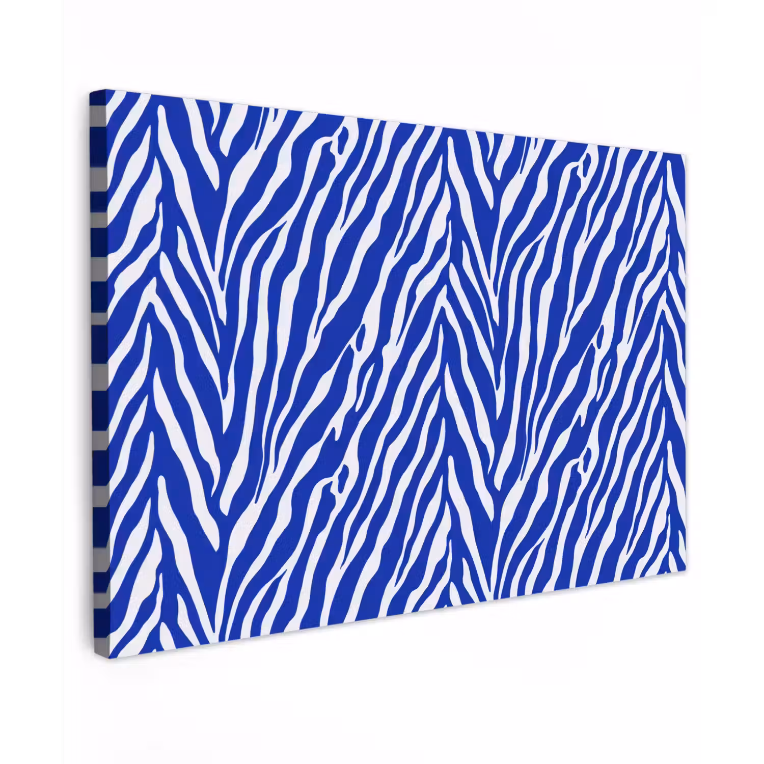 Zebra - Patroon - Kobalt - Blauw Tuinposter op houten frame 2 cm dik klein 845 -3d