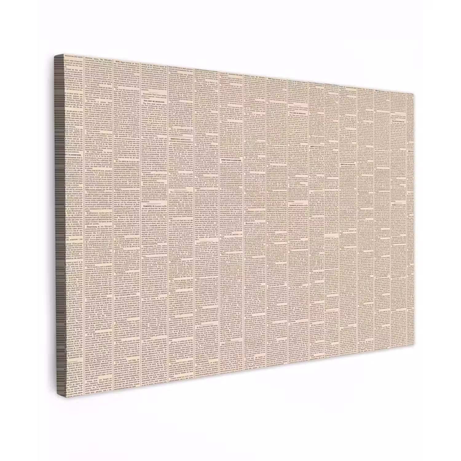 Krant - Nieuws - Historisch - Vintage - Beige Tuinposter op houten frame 2 cm dik klein -3d