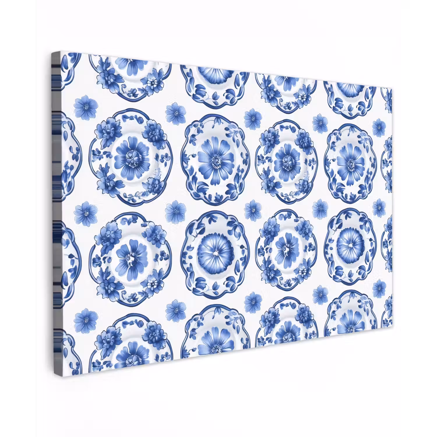 Sierborden - Bloemen - Blauw Tuinposter op houten frame 2 cm dik klein 845 -3d