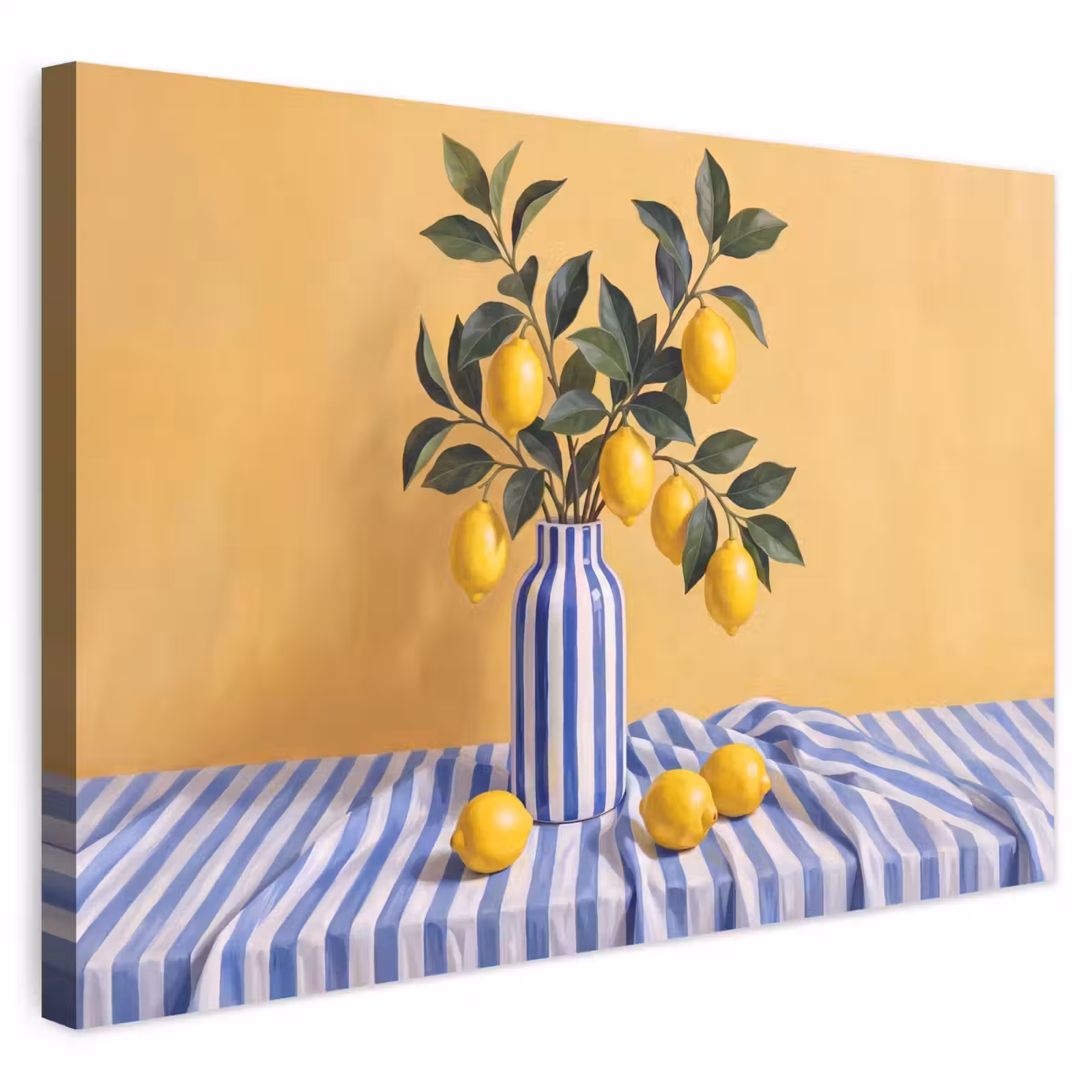 Outdoor Leinwand - Zitrone – Stillleben – Modern - Citroen - Stilleven - Modern Tuinposter op houten frame 2 cm dik klein