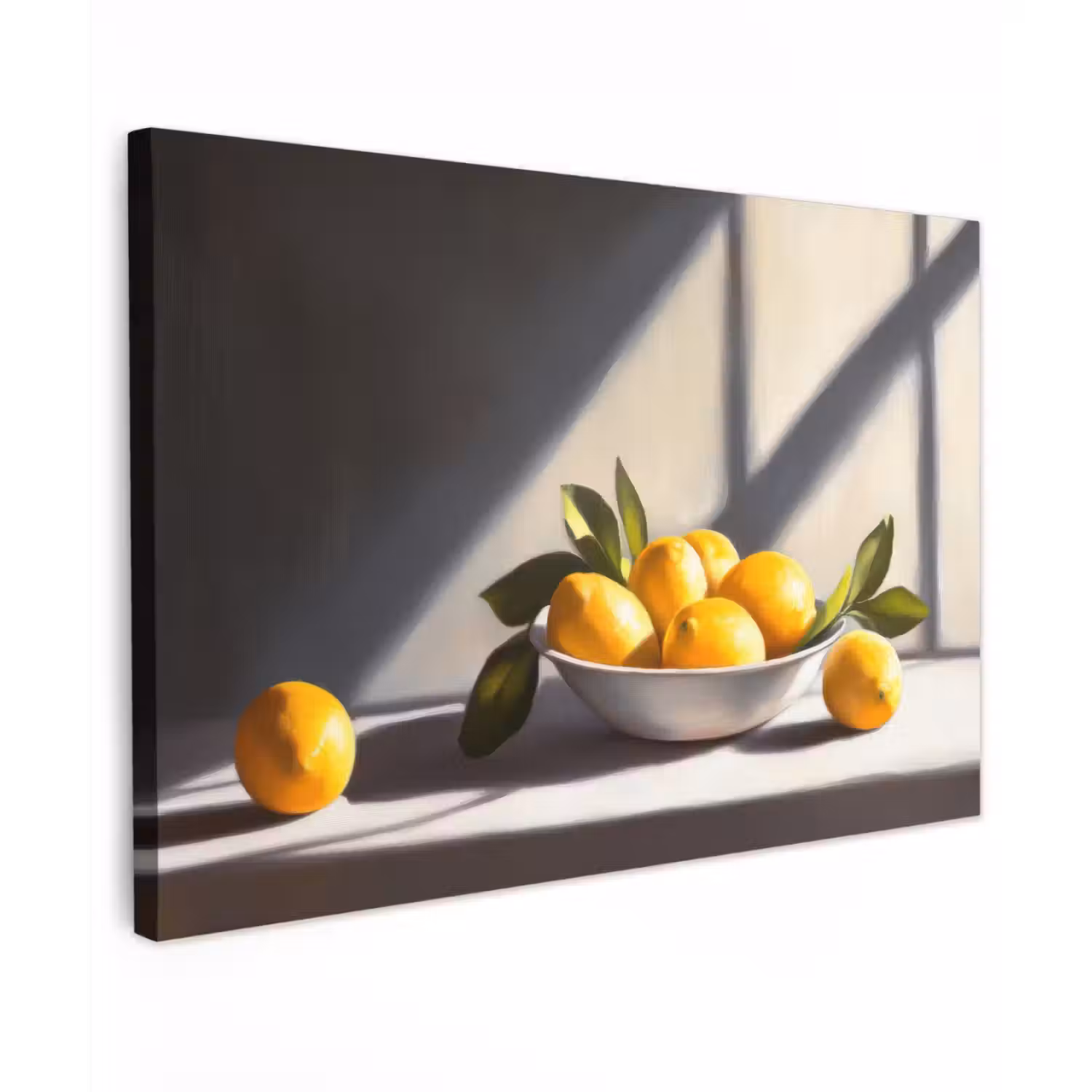 Citroenen - Stilleven - Geel Tuinposter op houten frame 2 cm dik klein -3d