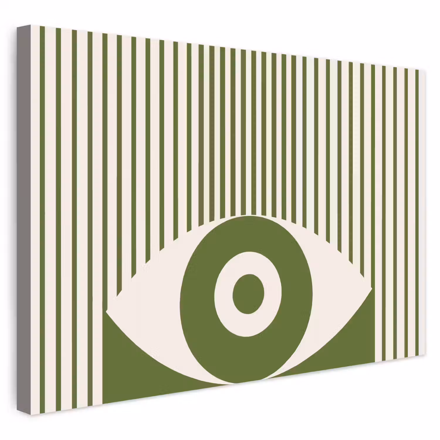 Abstract - Oog - Strepen - Modern - Groen Tuinposter op houten frame 2 cm dik klein -3d