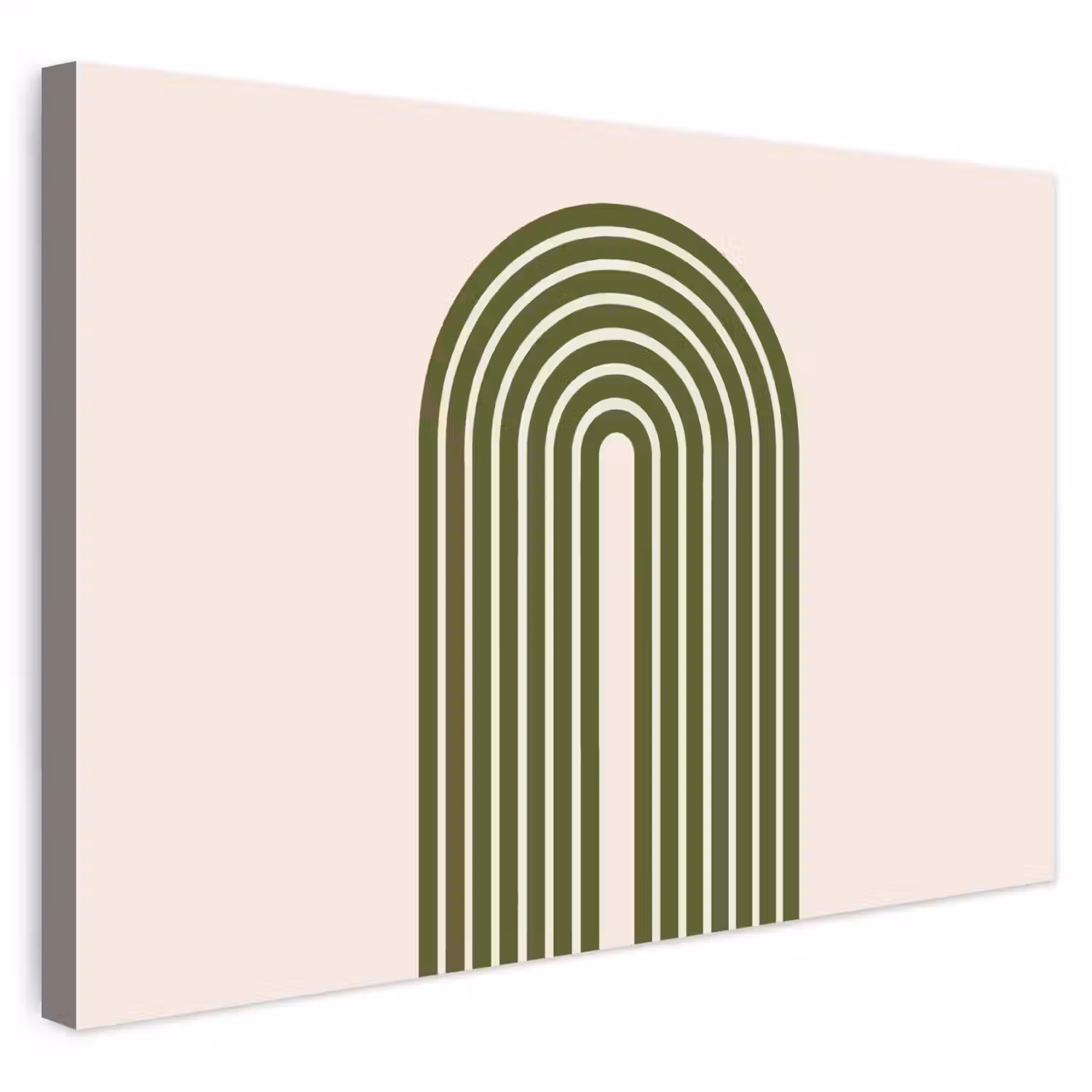 Abstract - Bogen - Modern - Groen - Kunst Tuinposter op houten frame 2 cm dik klein -3d