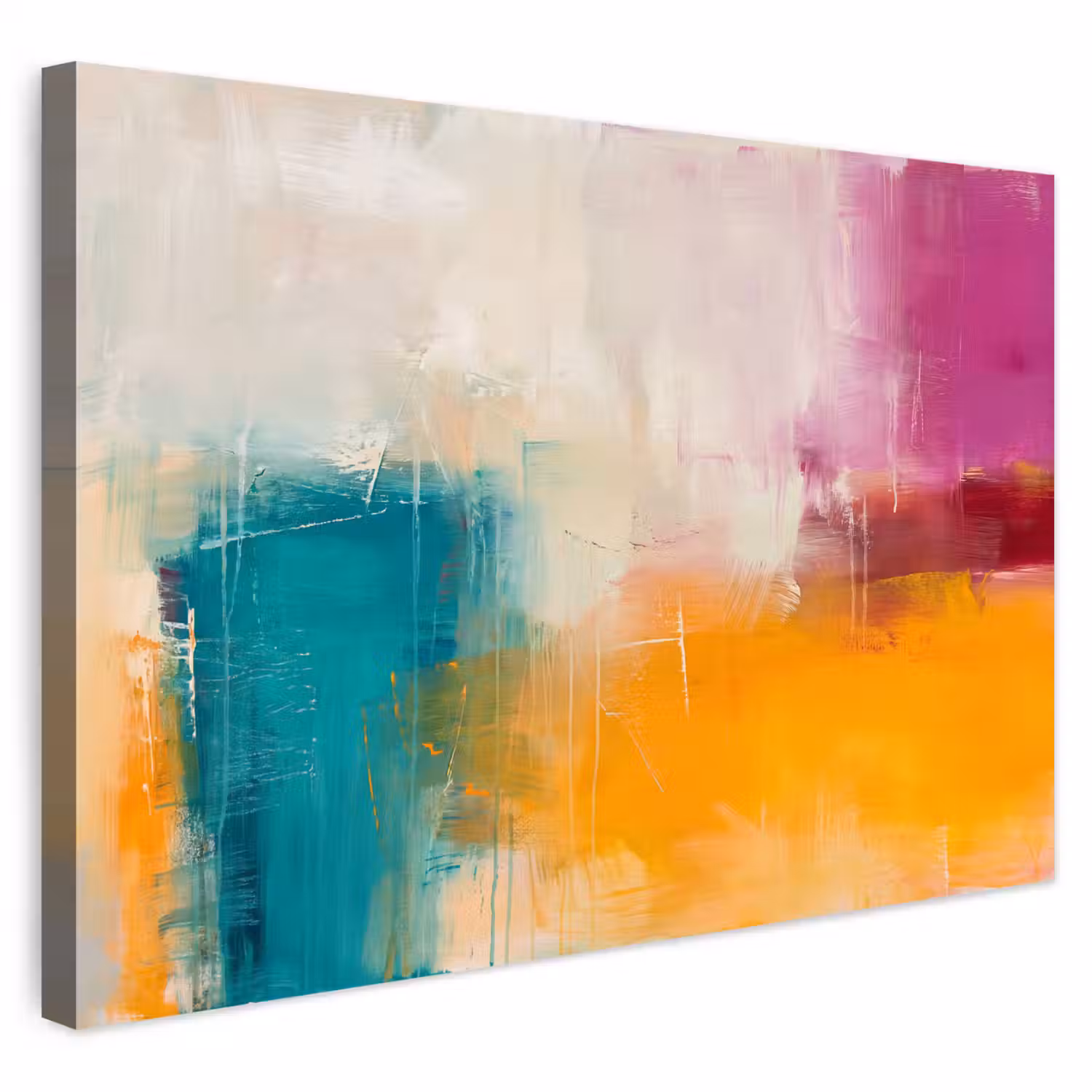 Abstract - Kleurrijk - Modern - Kunst - Oranje Tuinposter op houten frame 2 cm dik klein -3d