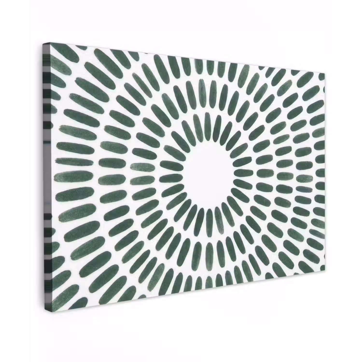 Abstract - Cirkel - Patroon - Modern - Groen Tuinposter op houten frame 2 cm dik klein -3d