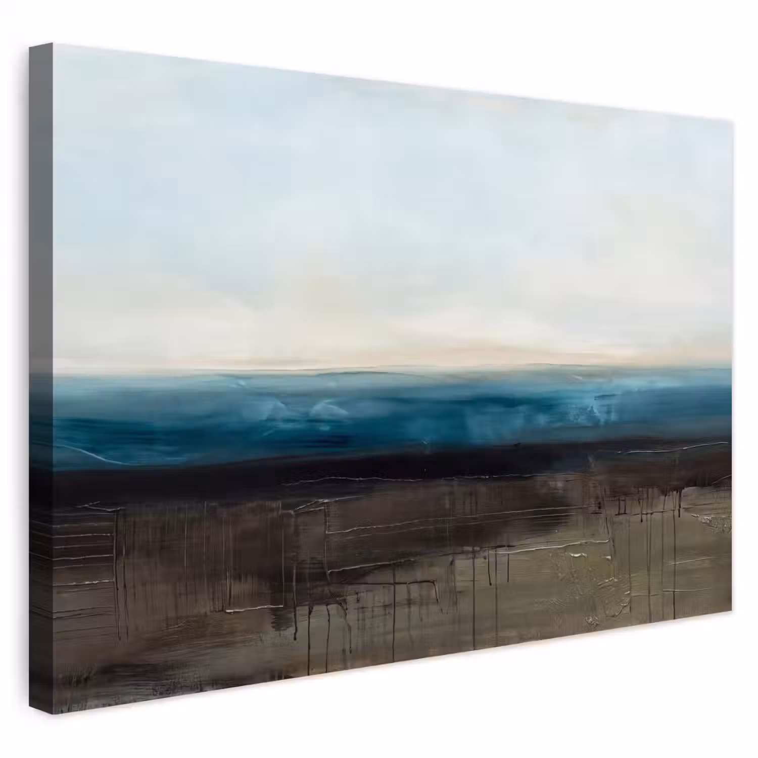 Abstract - Landschap - Horizon - Blauw - Modern Tuinposter op houten frame 2 cm dik klein -3d