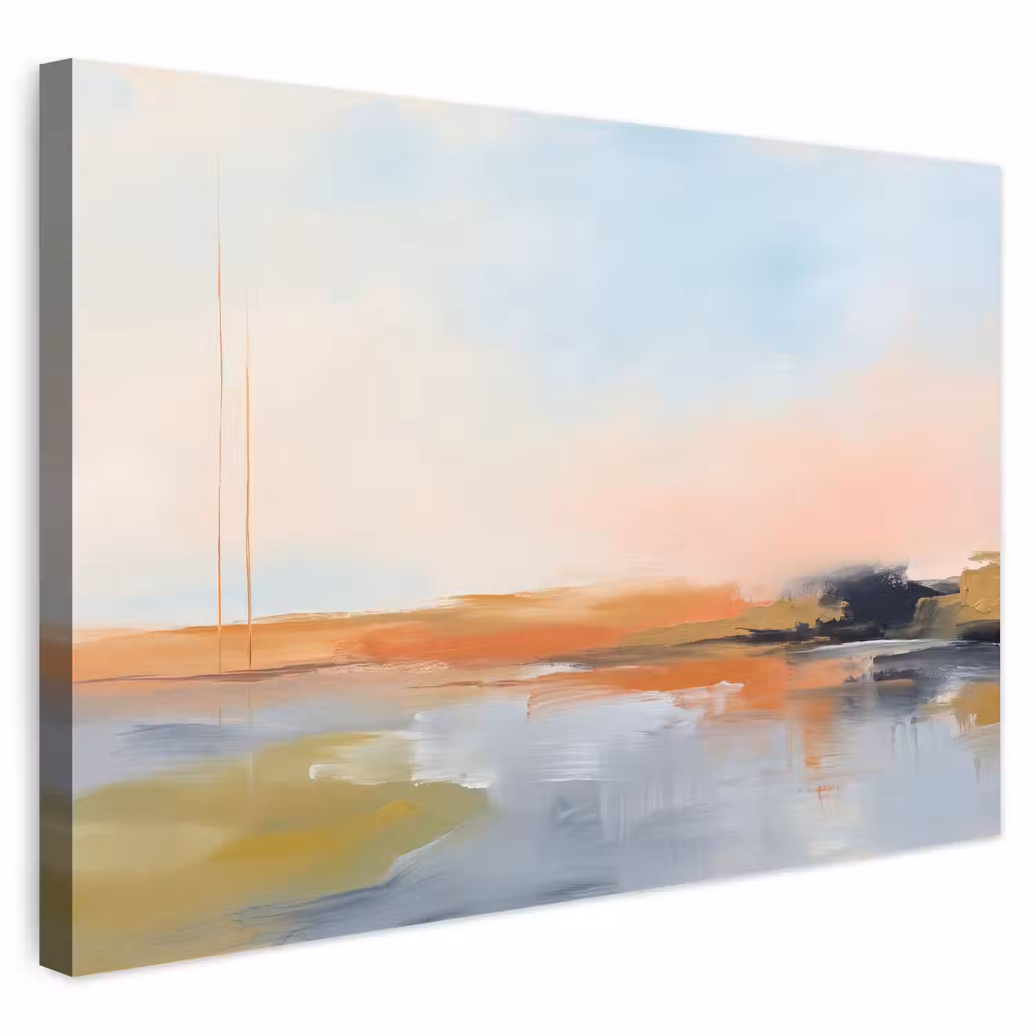Abstract - Landschap - Horizon - Modern - Kleurrijk Tuinposter op houten frame 2 cm dik klein -3d