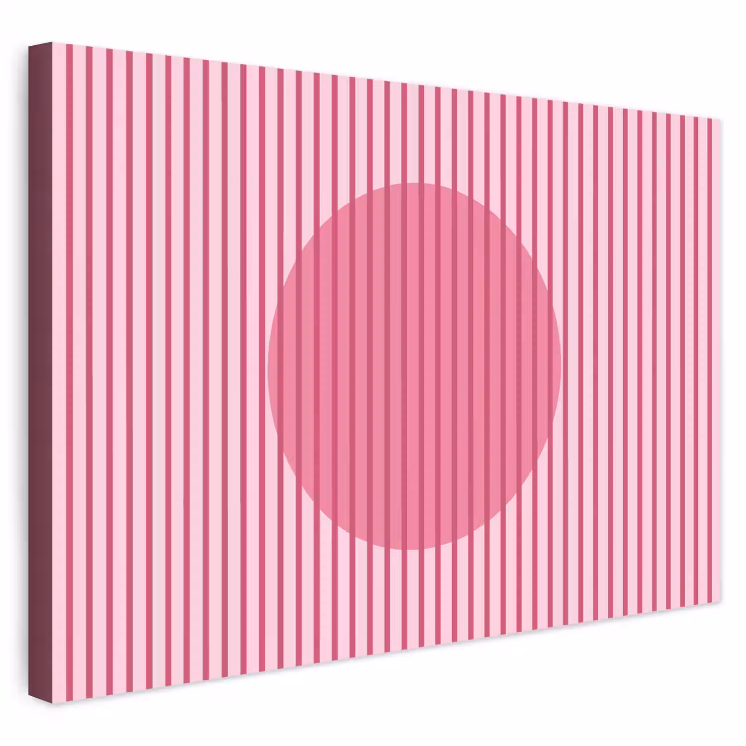 Abstract - Strepen - Ovaal - Roze - Modern Tuinposter op houten frame 2 cm dik klein -3d