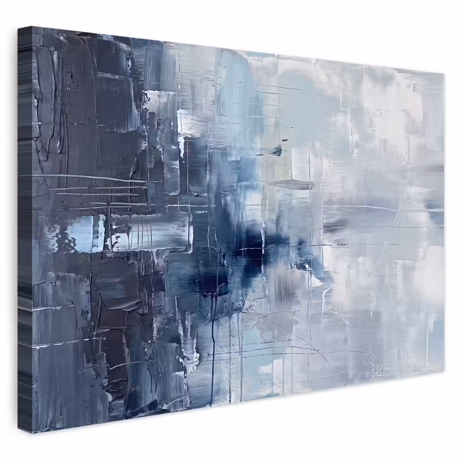 Abstract - Textuur - Kunst - Modern - Blauw Tuinposter op houten frame 2 cm dik klein -3d