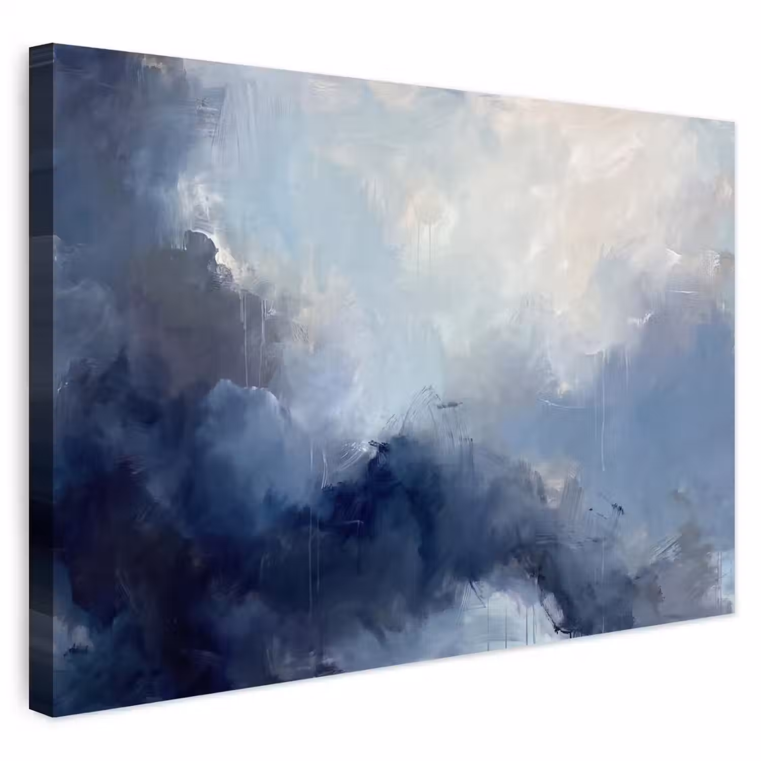 Abstract - Wolken - Modern - Blauw - Kunst Tuinposter op houten frame 2 cm dik klein -3d