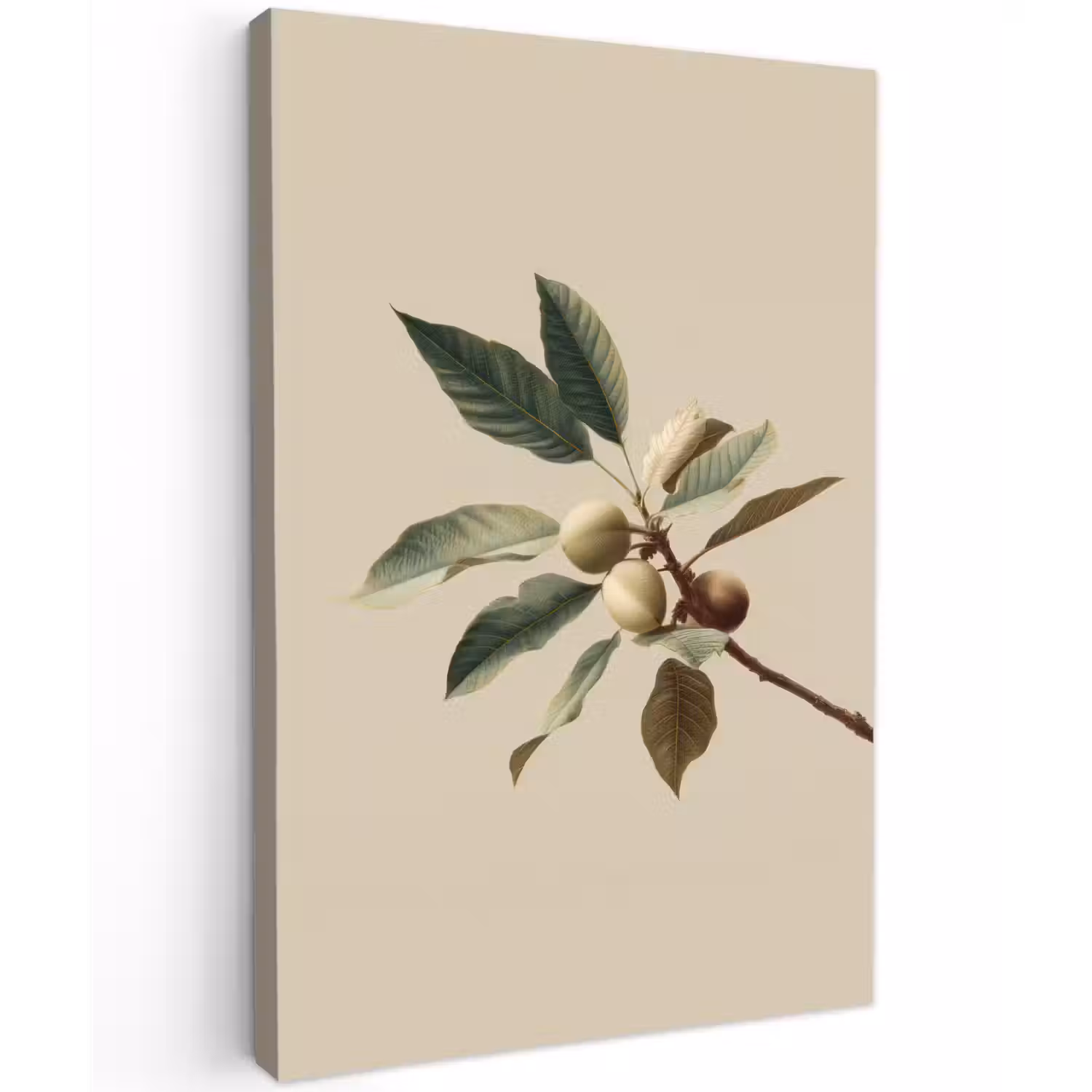Tak - Groene Bladeren - Vruchten Tuinposter op houten frame 2 cm dik klein -3d