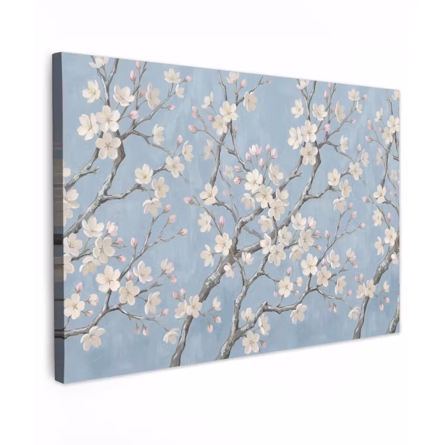 Takken - Kersenbloesem - Blauw Tuinposter op houten frame 2 cm dik klein -3d