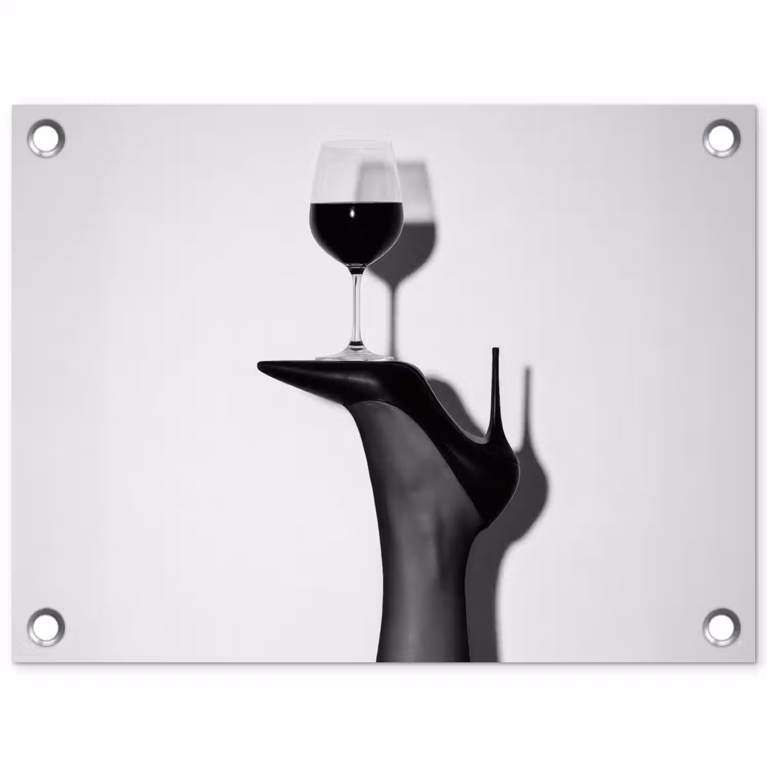 Hak - Wijn - Minimalistisch - Zwart tuinposter los doek klein -3d