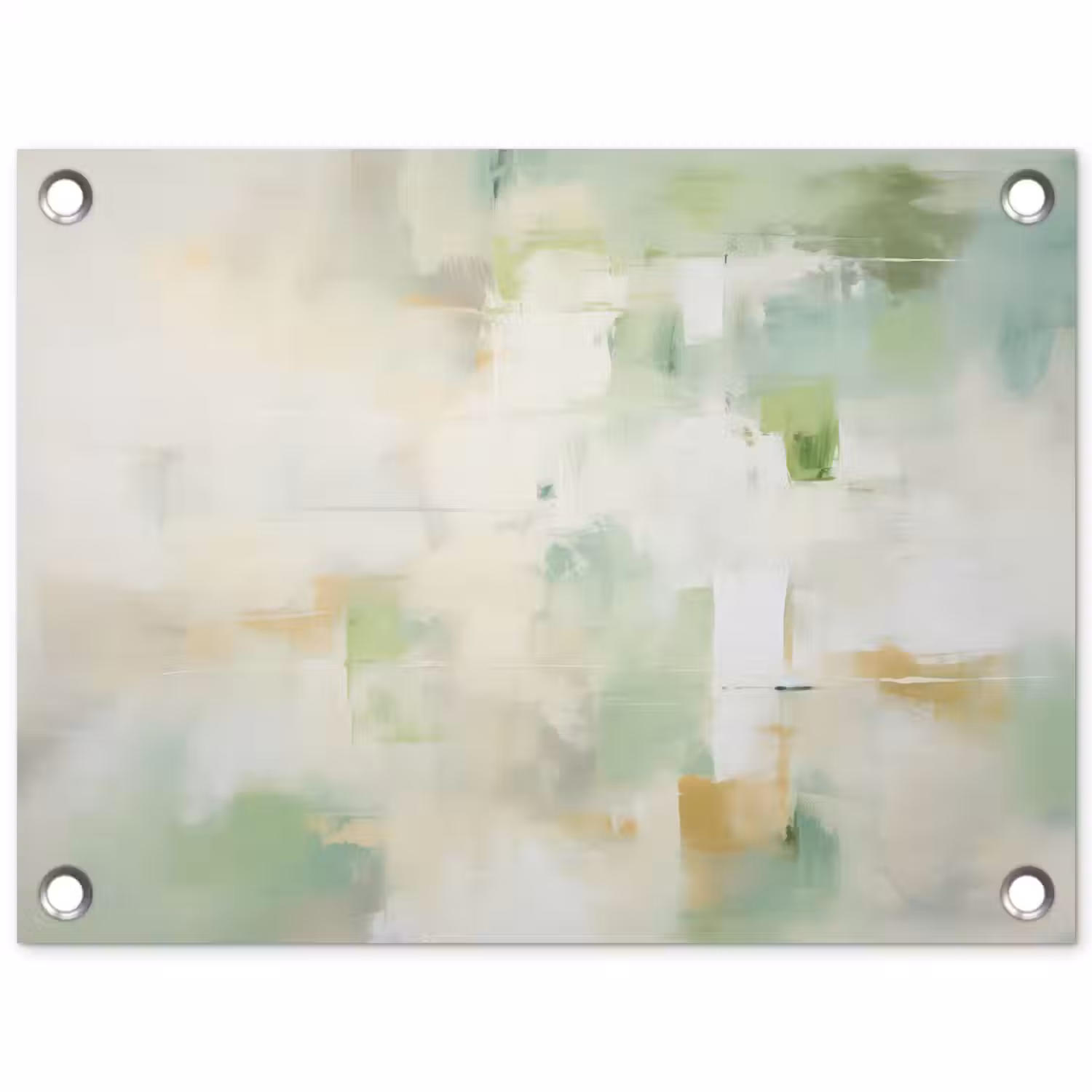 Abstract - Kunst - Wit - Groen - Modern tuinposter los doek klein -3d