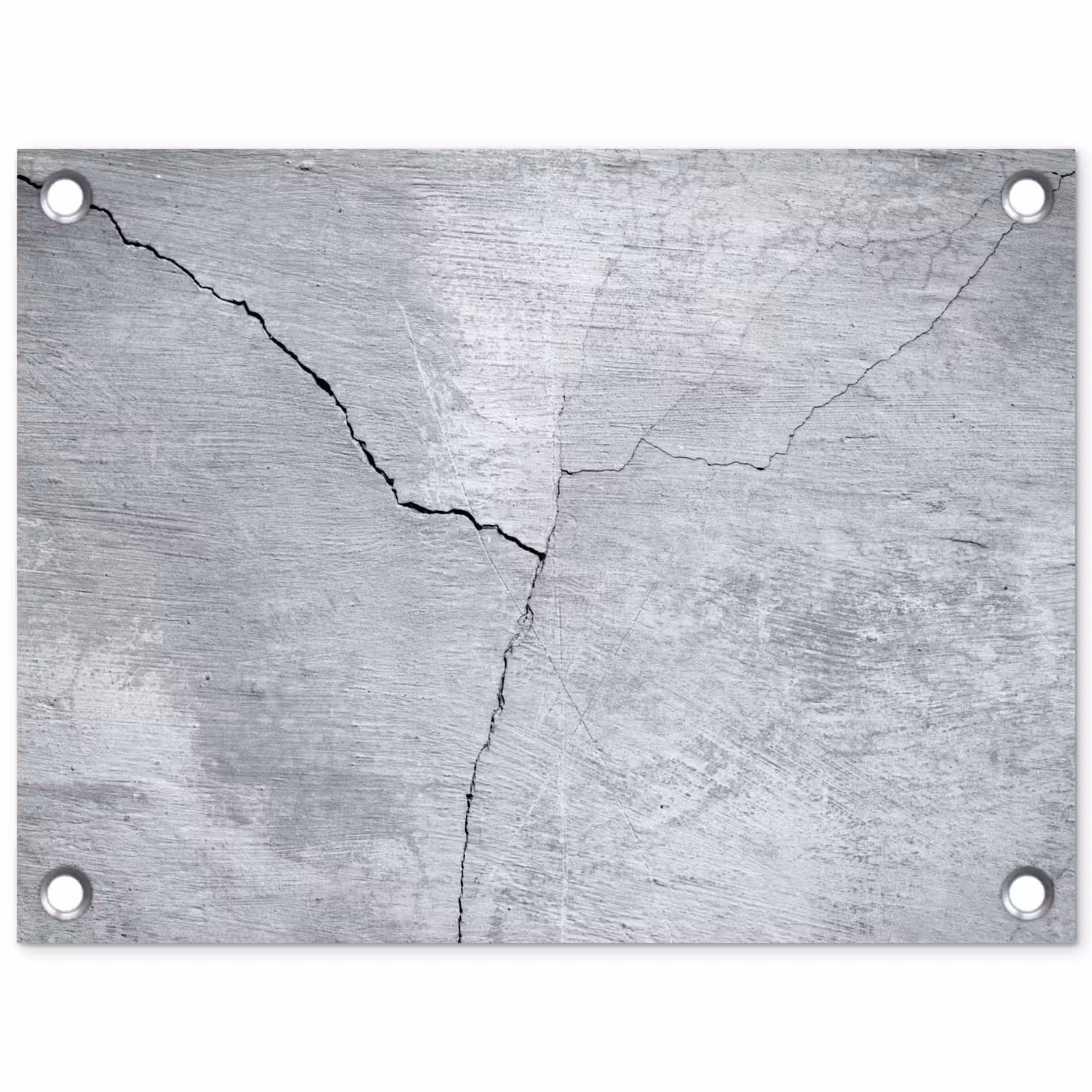 Beton - Scheur - Grijs tuinposter los doek klein -3d