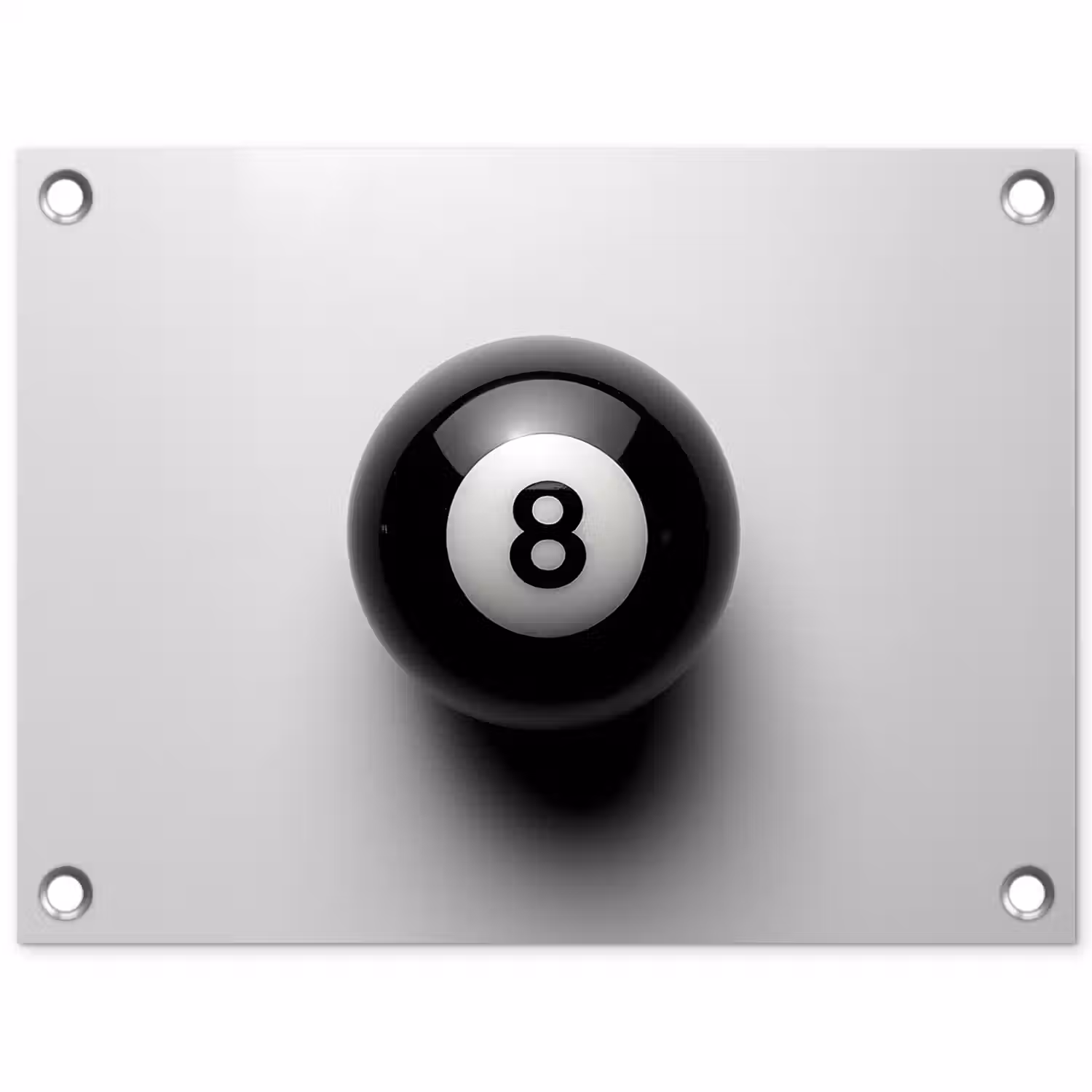 Biljartbal - Getal - Acht - Wit tuinposter los doek klein -3d
