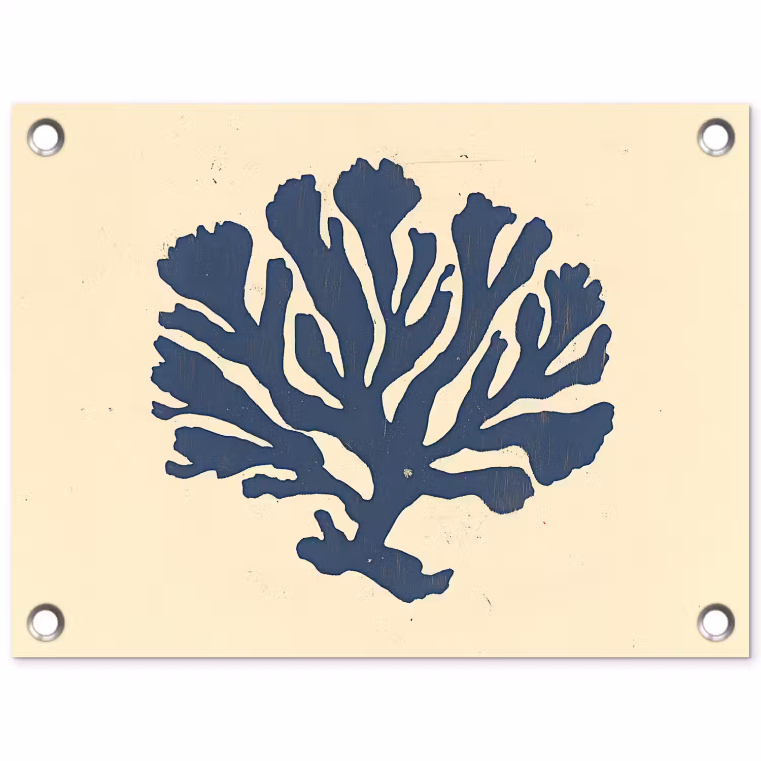 Blauw koraal - Vertakkingen - Beige tuinposter los doek klein -3d