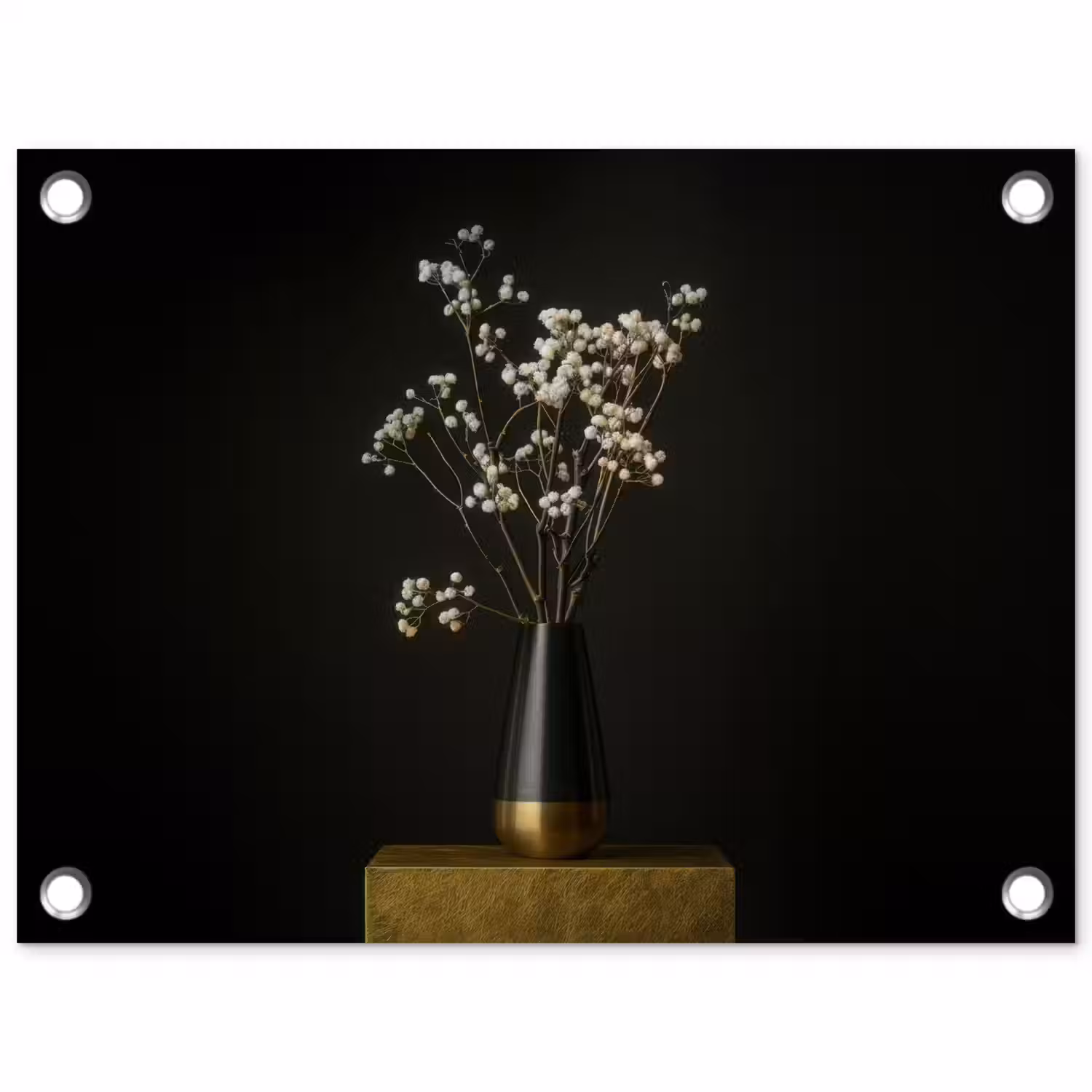 Bloembollen - Wit - Vaas - Minimalistisch tuinposter los doek klein -3d