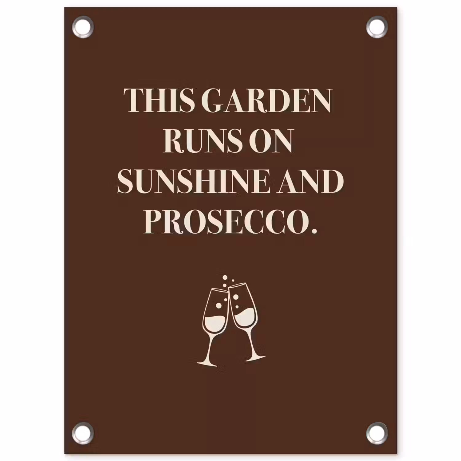 Bruin - Zomer - Quote - Drinken tuinposter los doek klein -3d