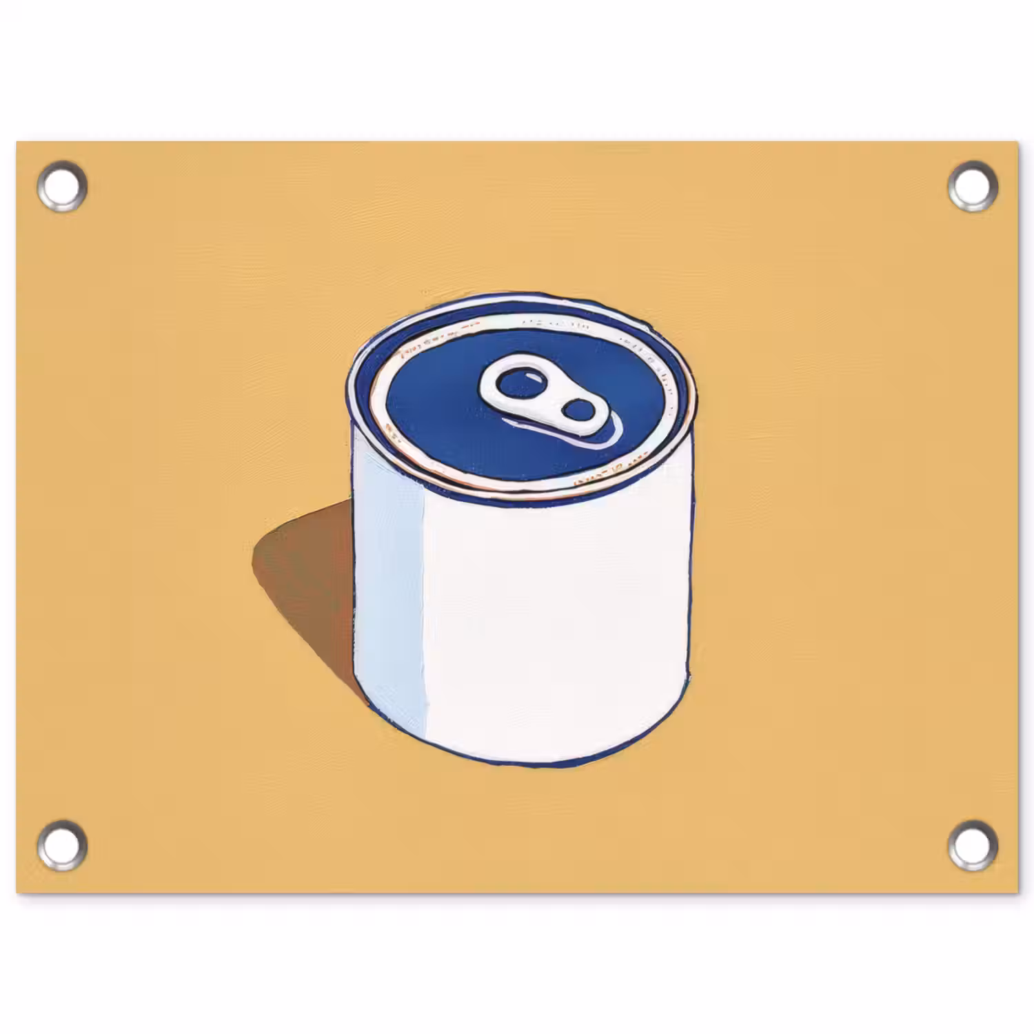 Blikje - Minimalistisch - Blauw - Illustratie tuinposter los doek klein -3d