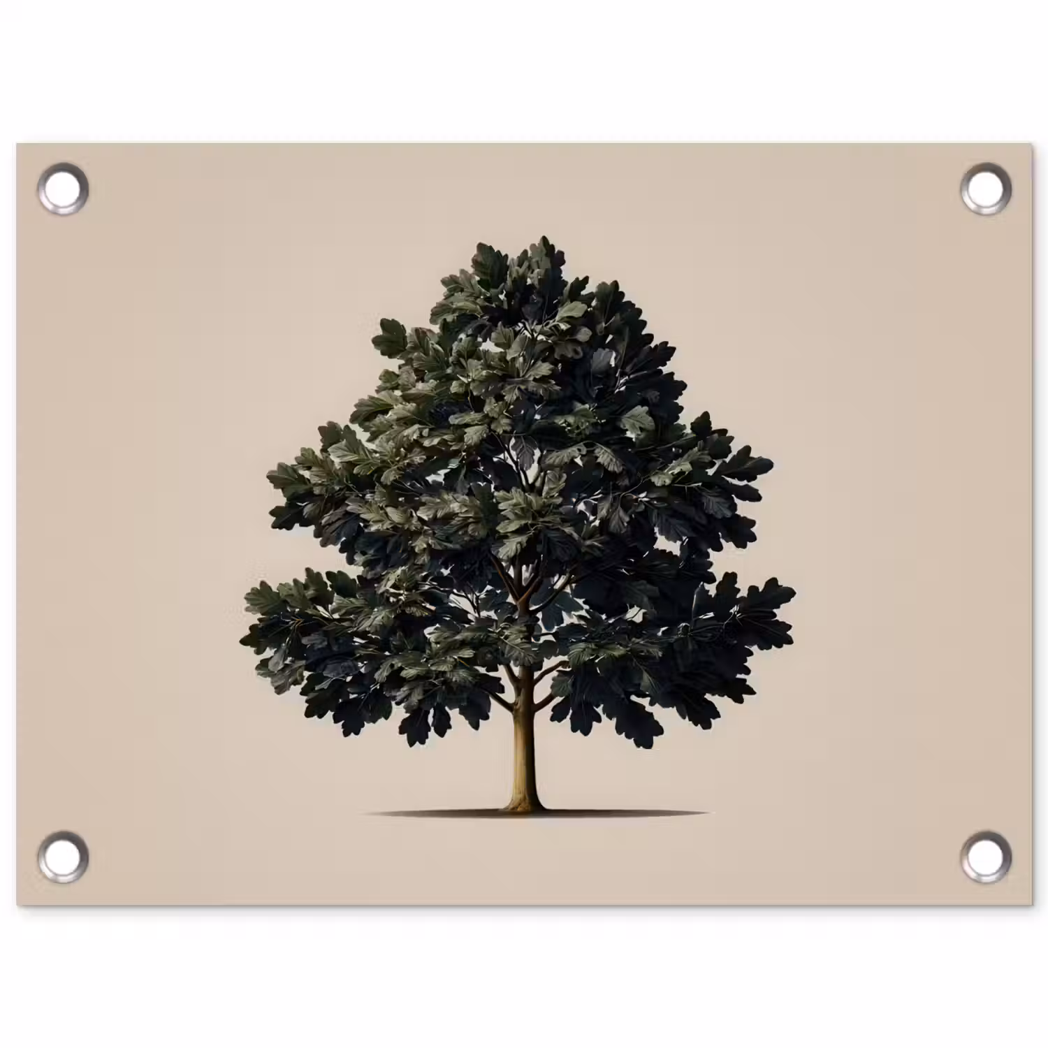 Eikenboom - Schaduw - Egaal tuinposter los doek klein -3d