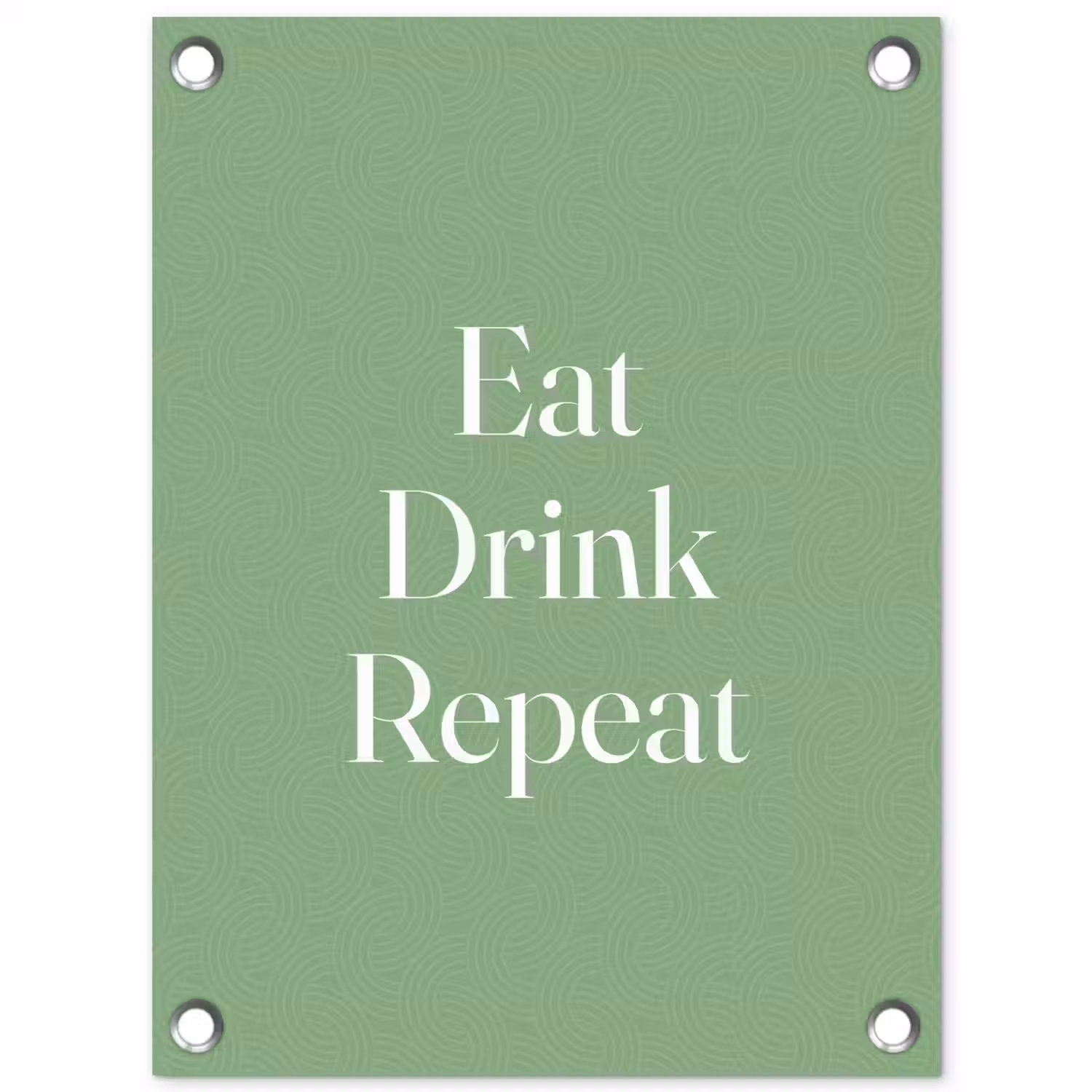 Eten - Drinken - Tekst - Mintgroen tuinposter los doek klein -3d