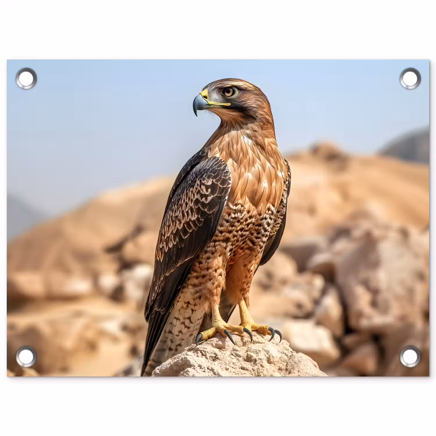 Valk - Vogel - Rots - Macht tuinposter los doek klein -3d