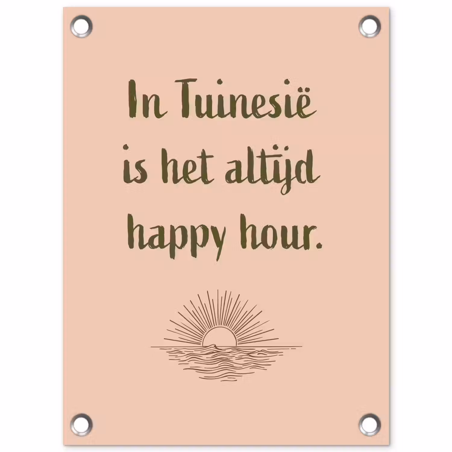 Tuin - Roze - Quote - Zon tuinposter los doek klein -3d
