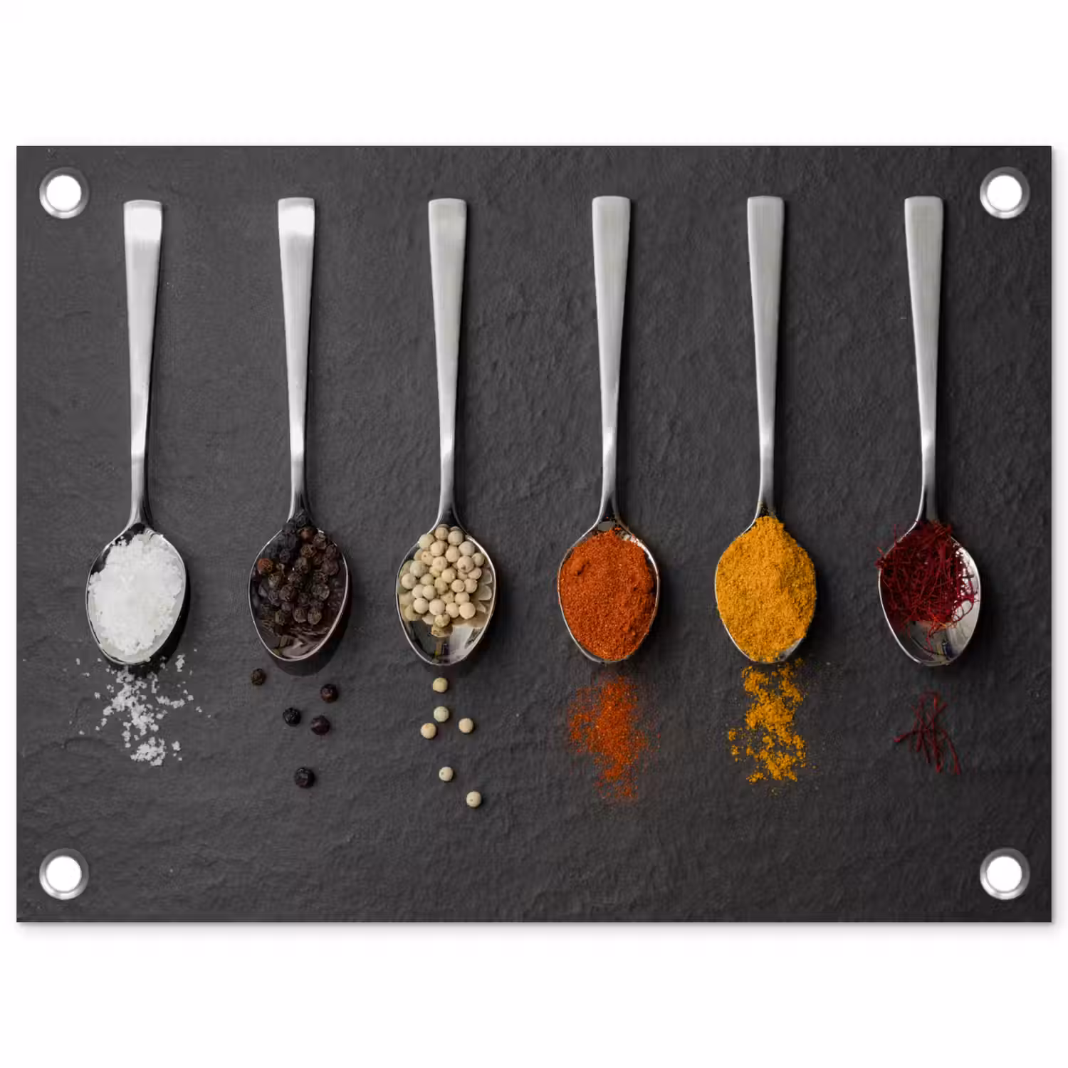 Specerijen - Lepels - Tafel - Rustiek - Kruiden tuinposter los doek klein -3d