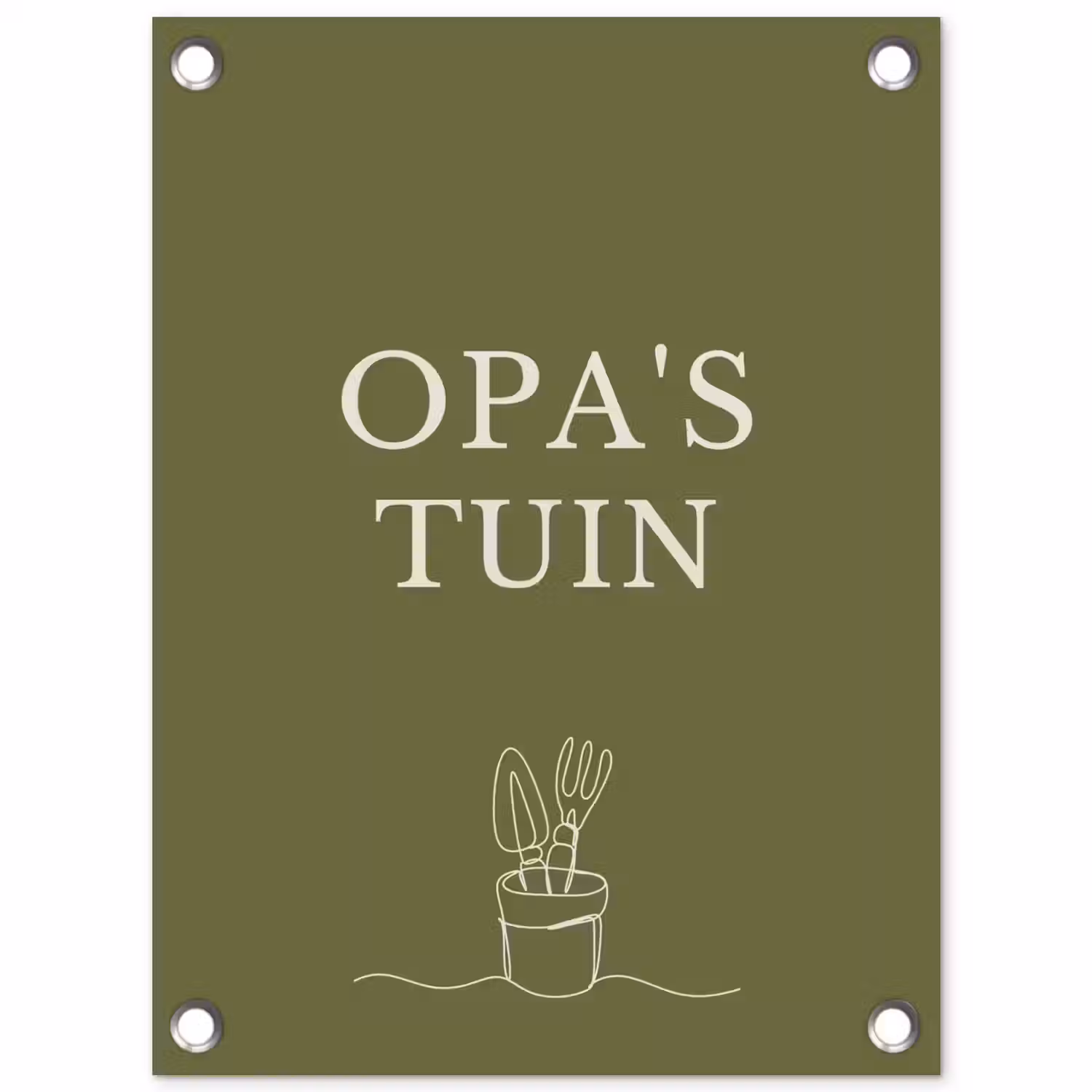 Opa's Tuin tuinposter los doek klein -3d
