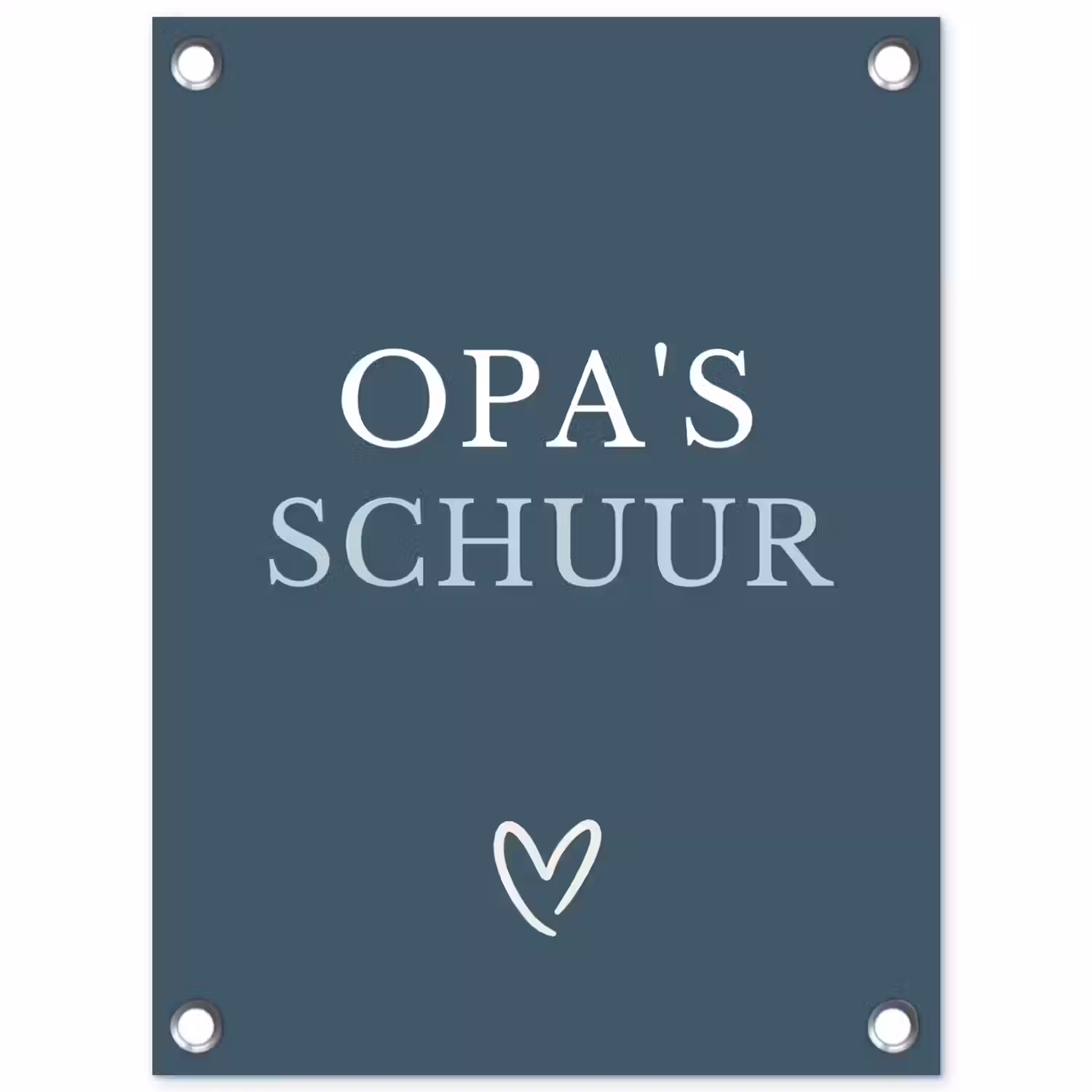 Opa's Schuur met Hart tuinposter los doek klein -3d