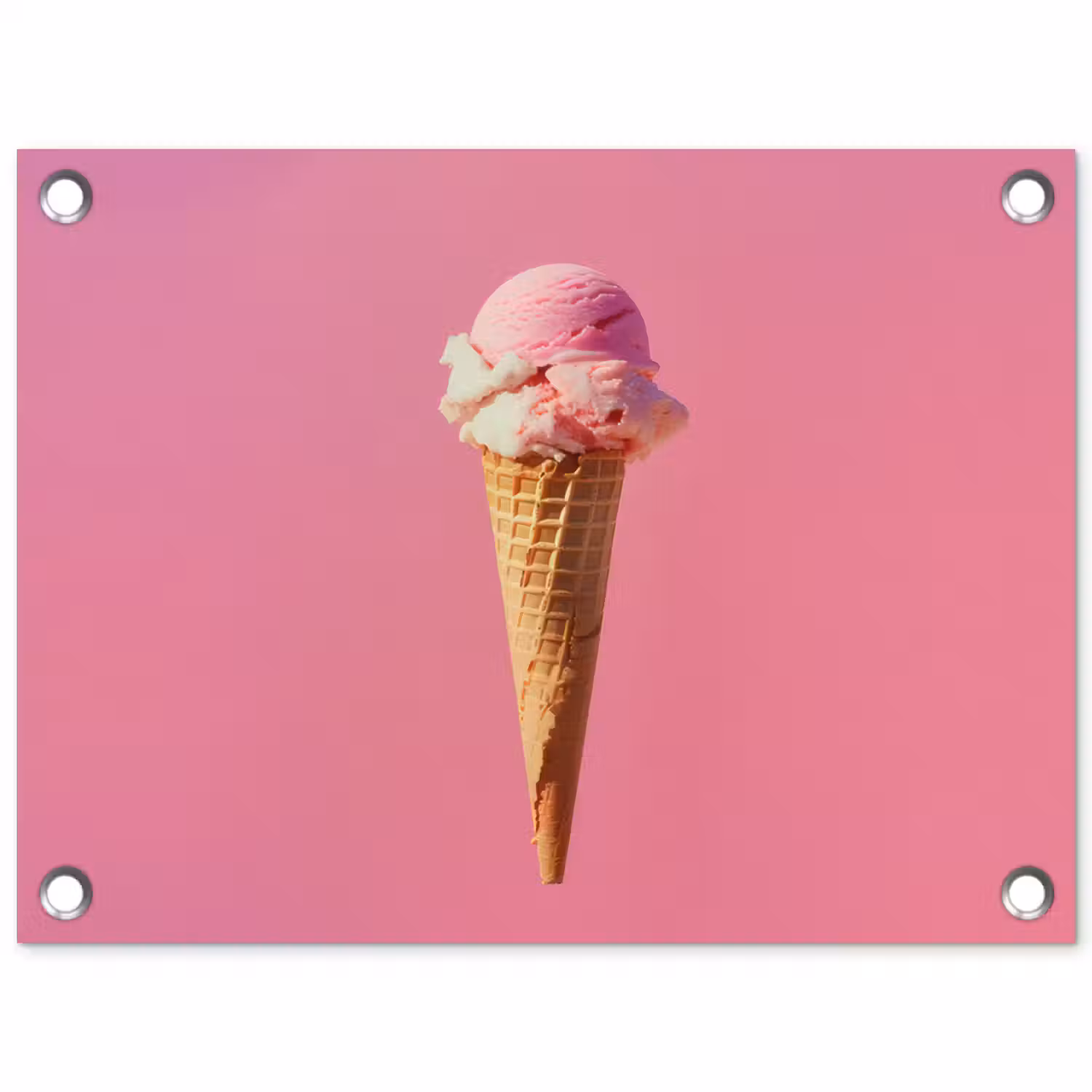 Hoorntje - Schepijs - Roze tuinposter los doek klein -3d