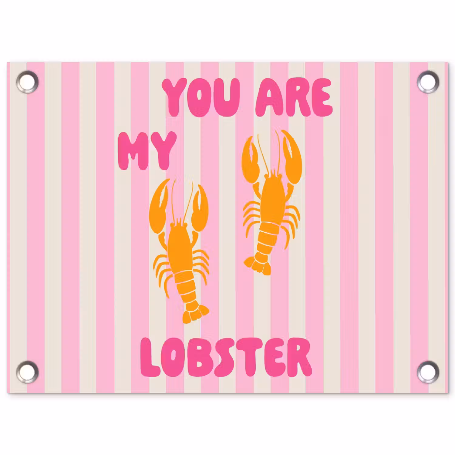 Lobster - Love - Valentijn tuinposter los doek klein -3d