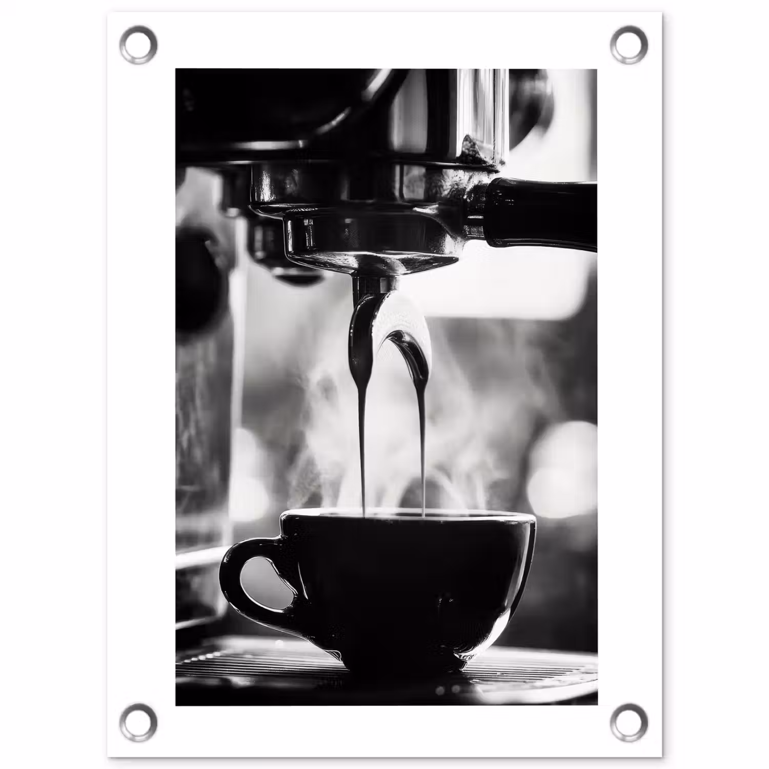 Coffee - Espresso - Koffiemachine - Kop tuinposter los doek klein -3d
