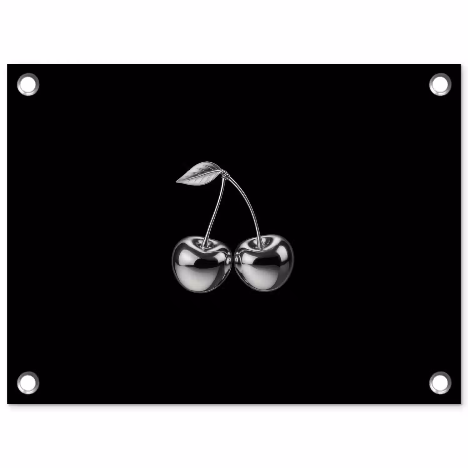 Kers - Luxueus - Metallic tuinposter los doek klein -3d