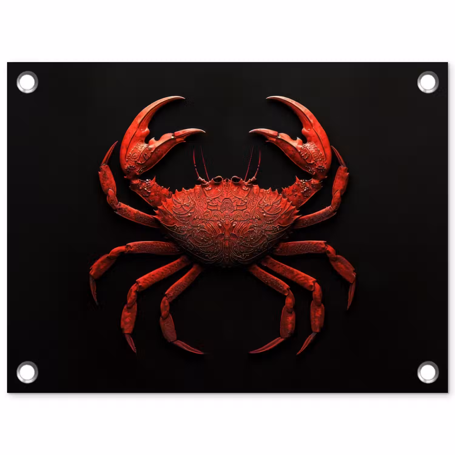 Krab - Rood - Vissen - Schaaldieren tuinposter los doek klein -3d