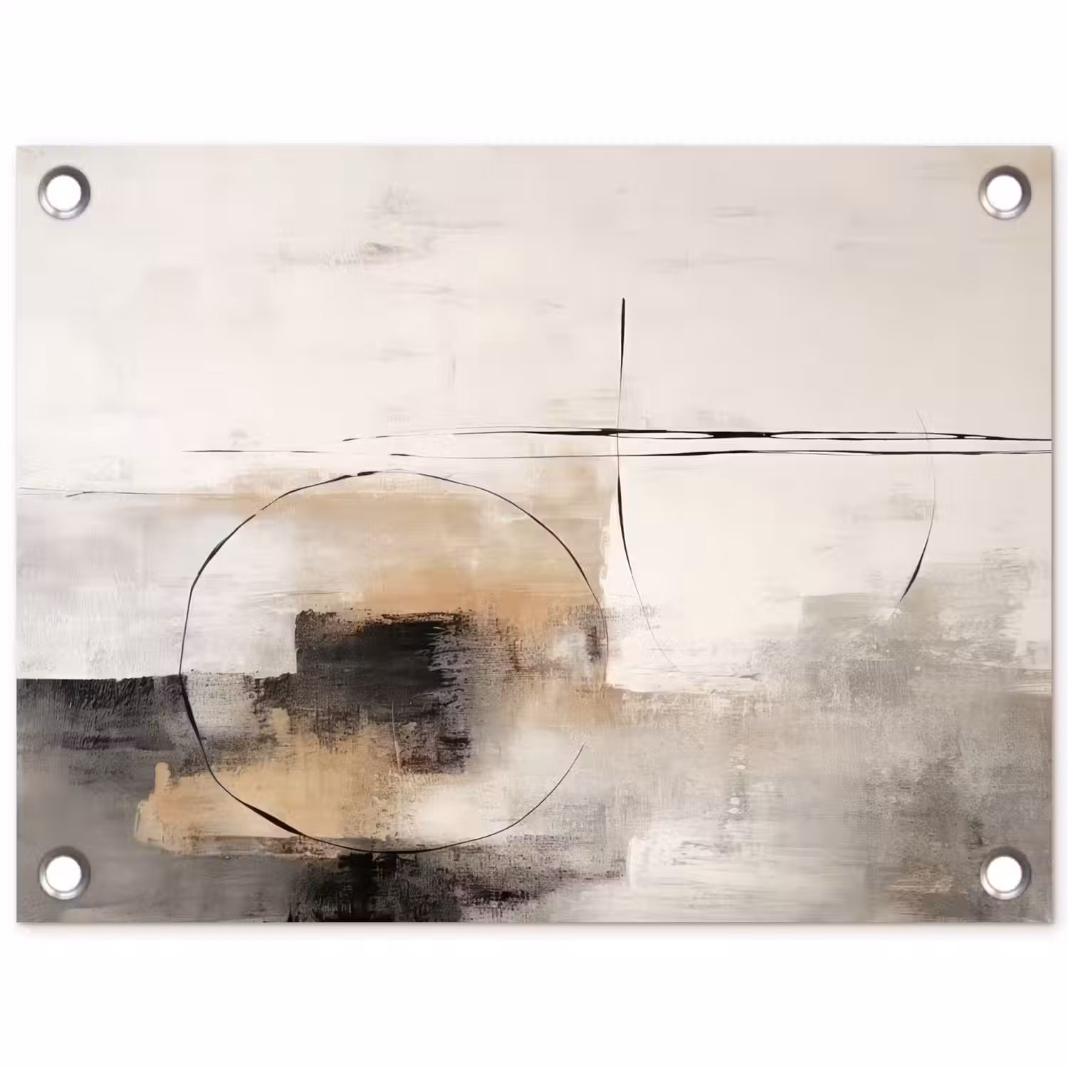 Kunst - Abstract - Grijs - Industrieel tuinposter los doek klein -3d