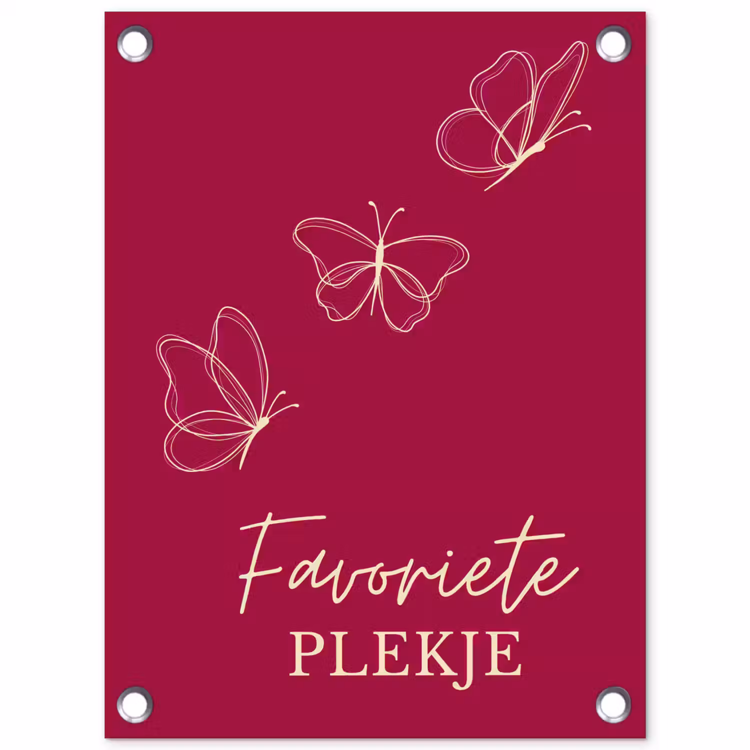 Favoriete plekje met Vlinders tuinposter los doek klein -3d