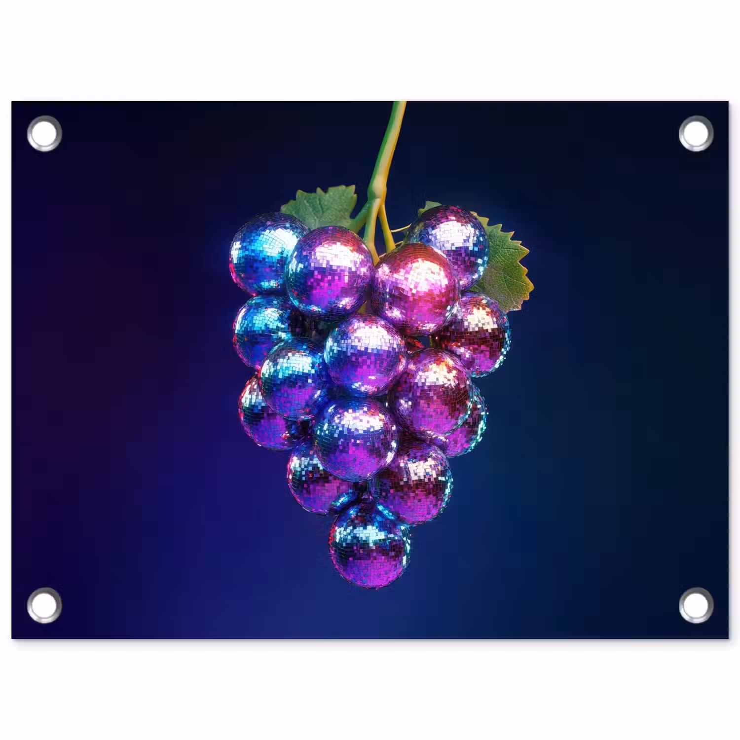 Paars - Disco - Feest - Druif tuinposter los doek klein -3d