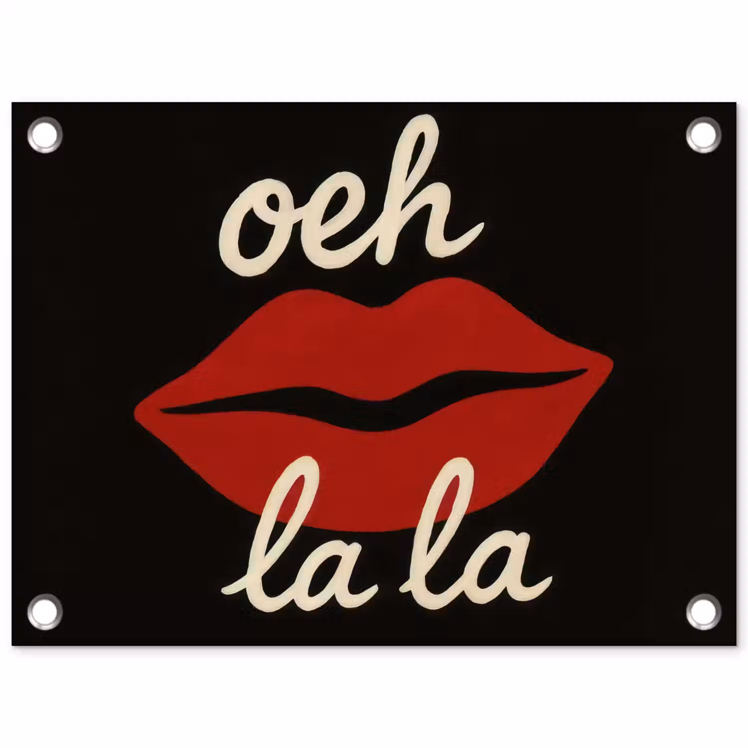 Lip - Rood - Quote tuinposter los doek klein -3d