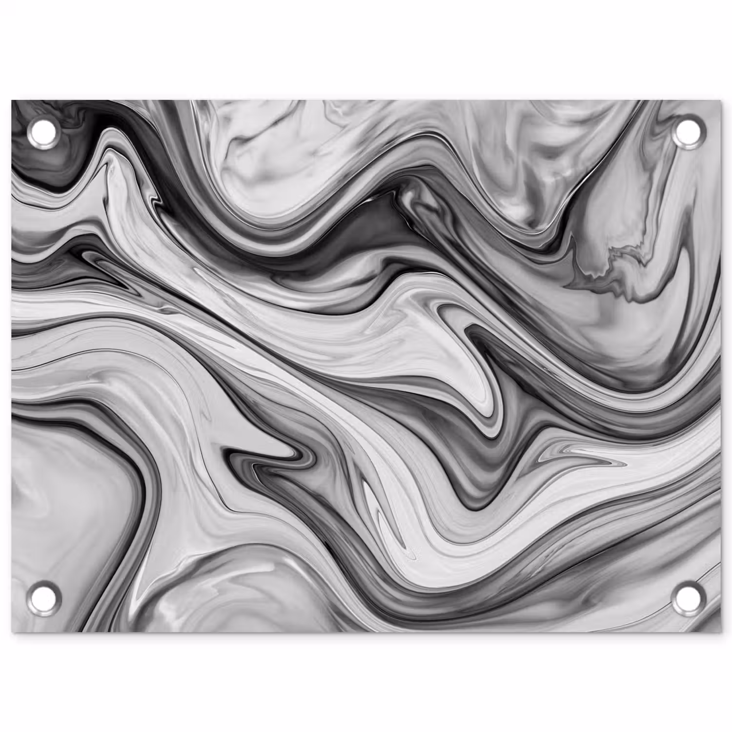 Marmer - Patronen - Grijs - Marmerlook - Zwart tuinposter los doek klein -3d